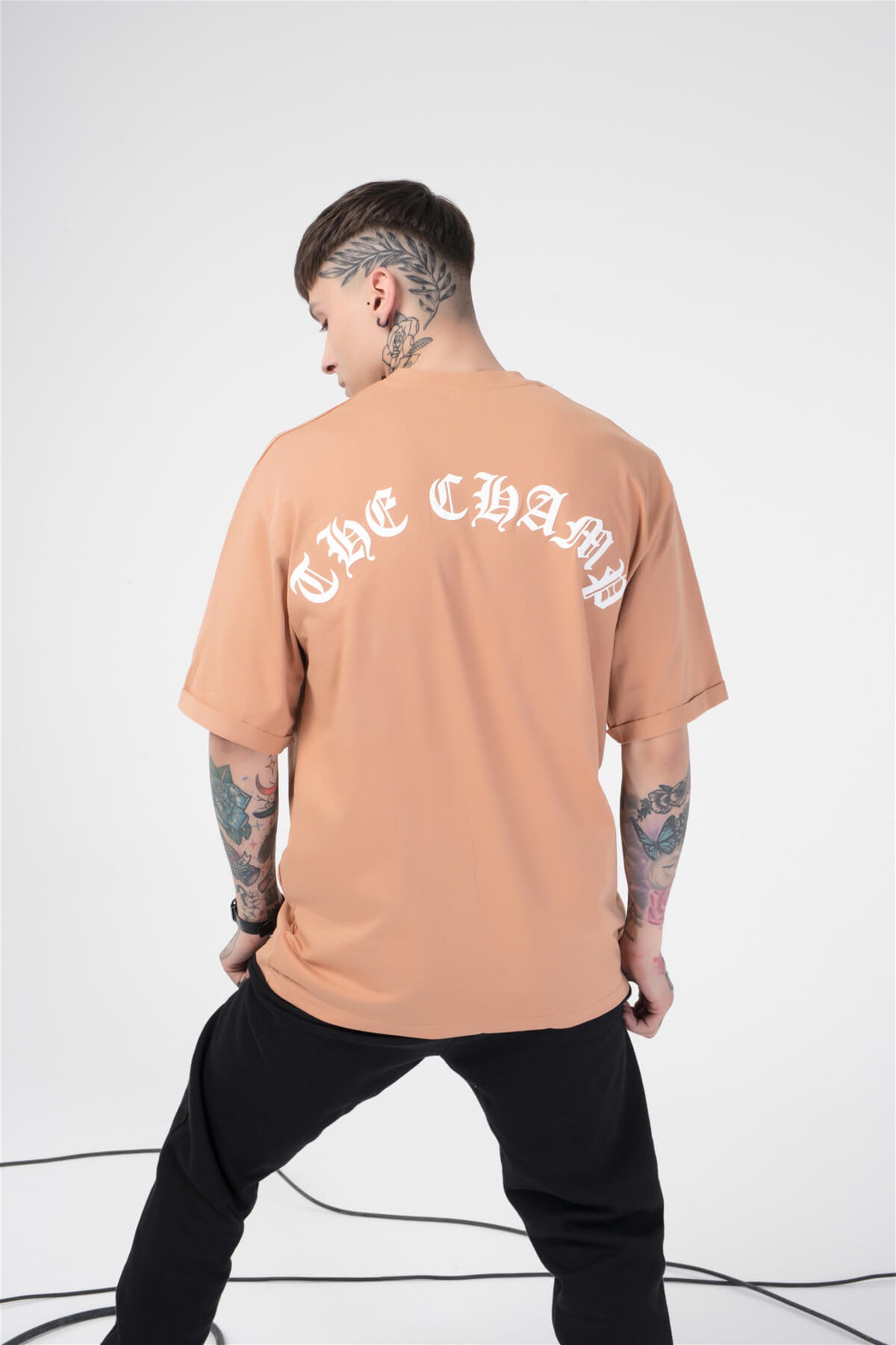 The Champ Paint Bear Unisex Tshirt Bej