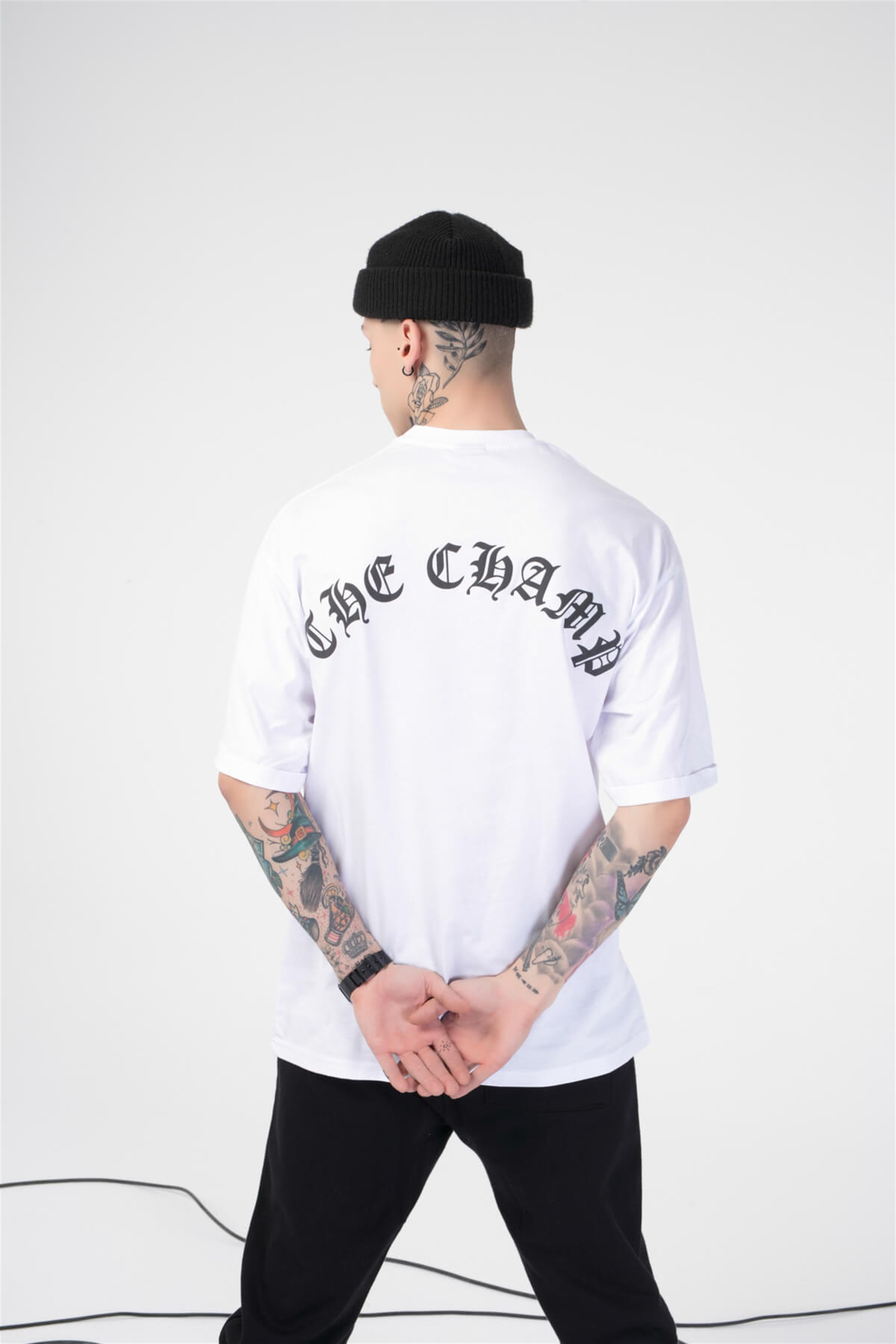 The Champ Paint Bear Unisex Tshirt Beyaz