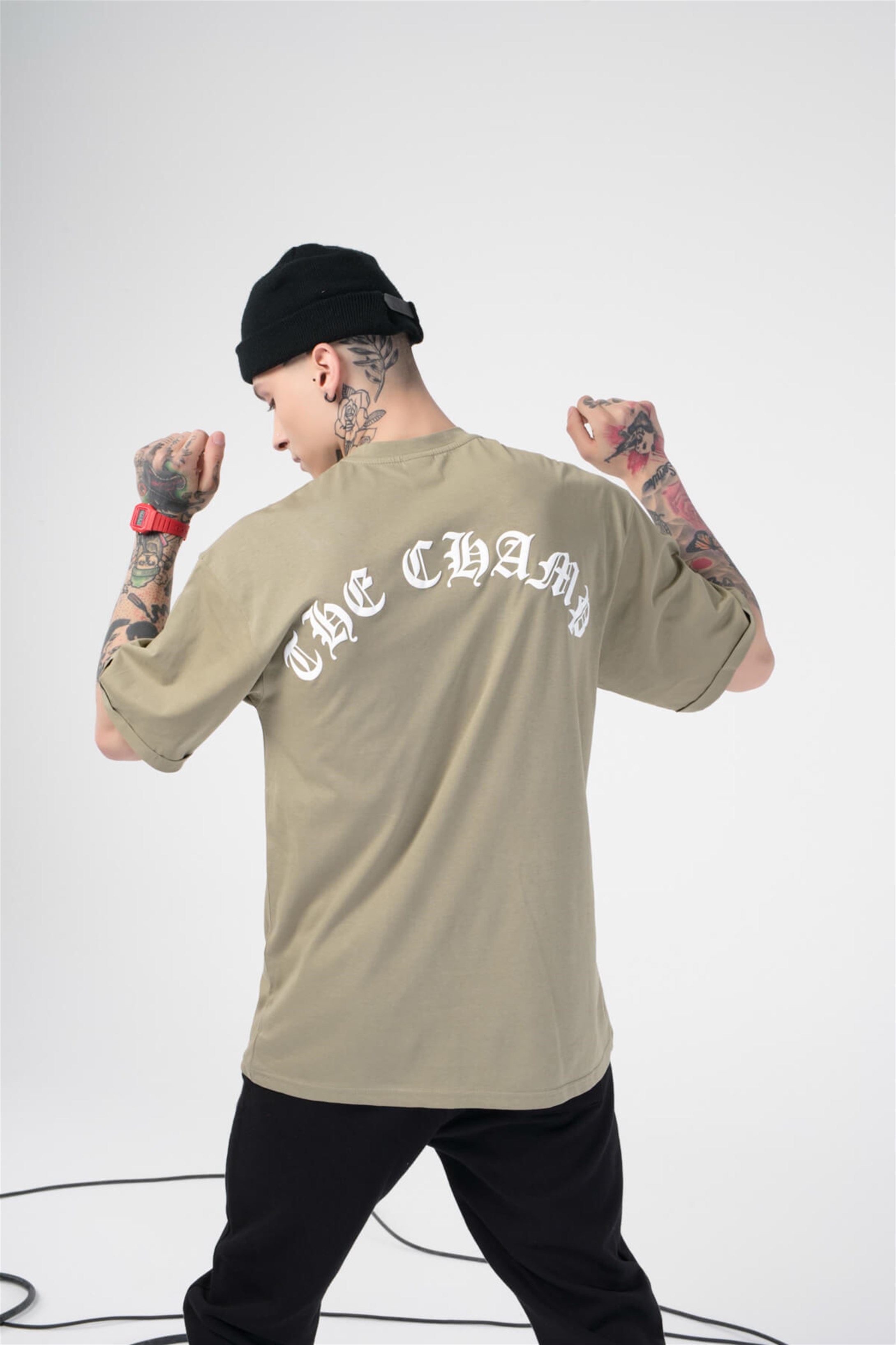 The Champ Paint Bear Unisex Tshirt Haki