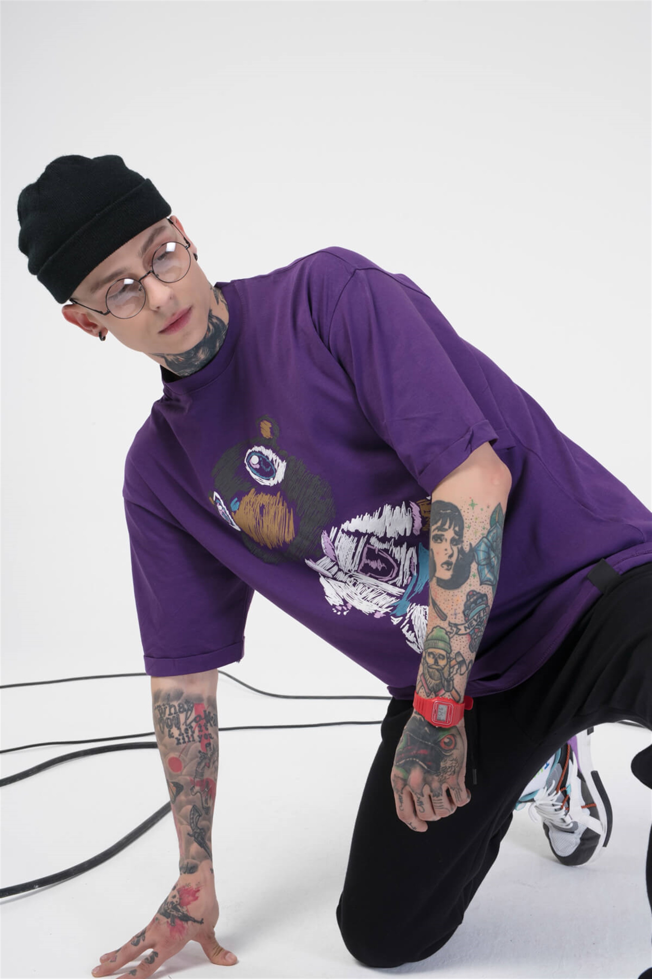 The Champ Paint Bear Unisex Tshirt Mor