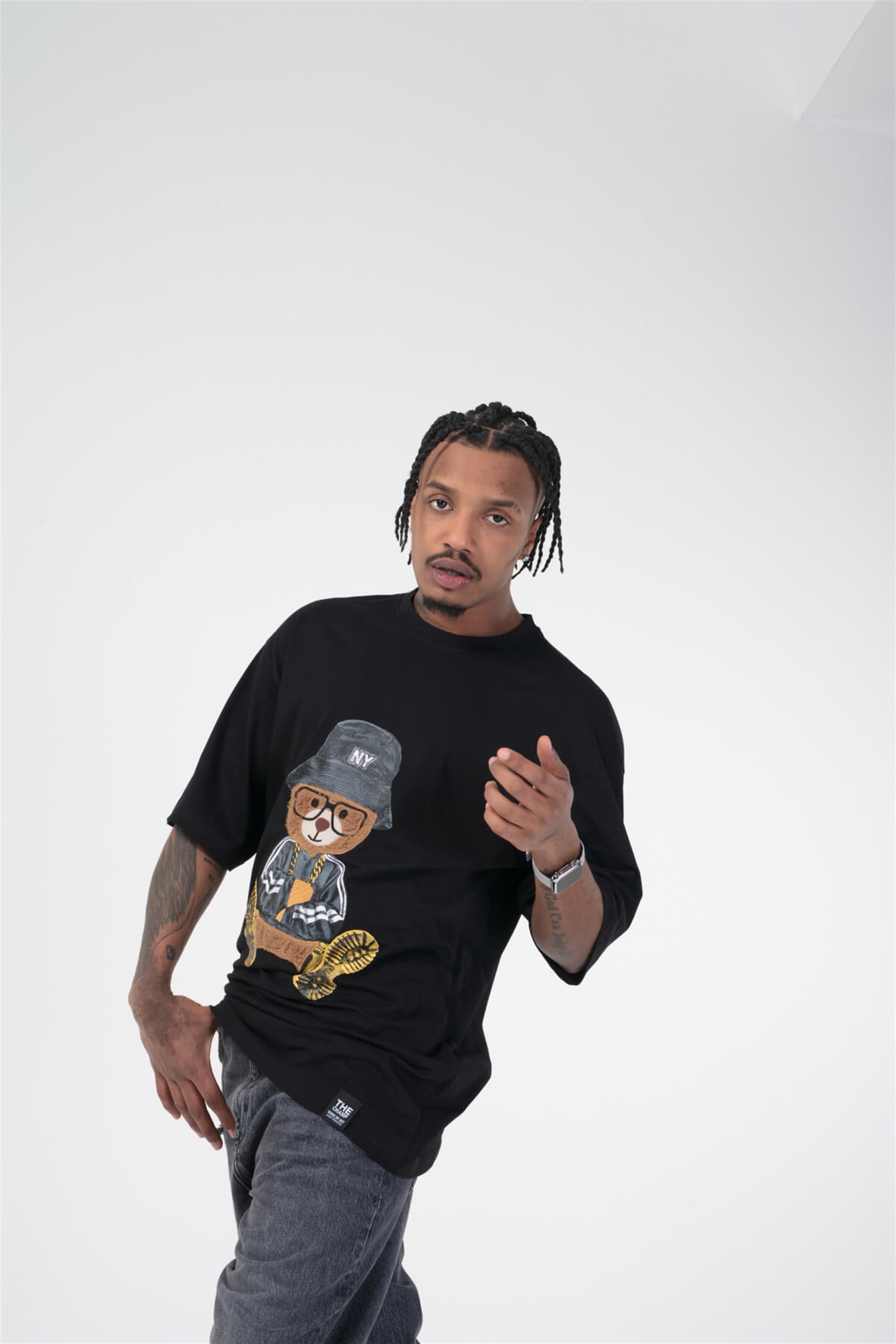 The Champ Teddy  Unisex Tshirt Siyah