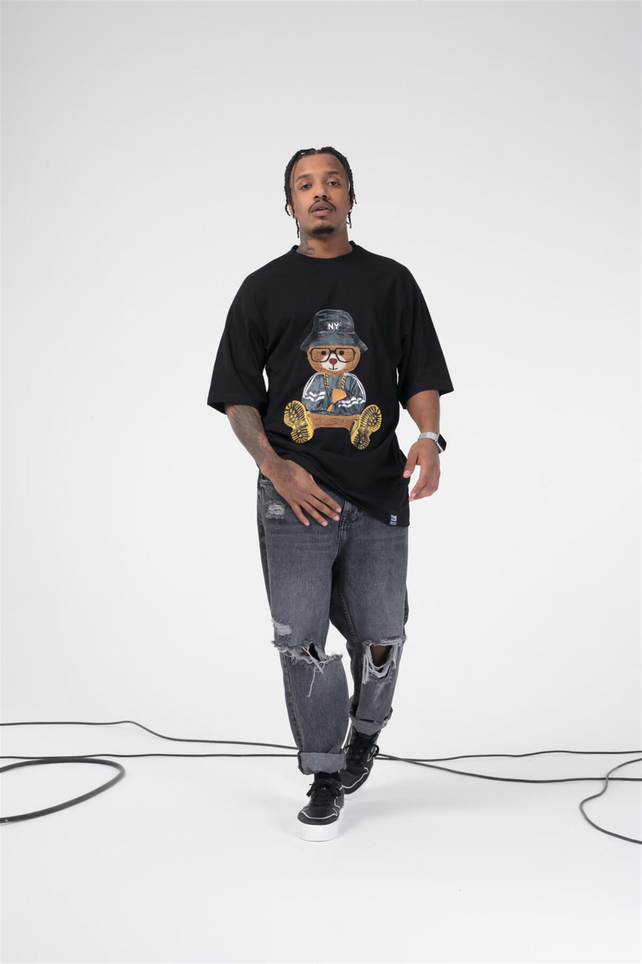 The Champ Teddy  Unisex Tshirt Siyah