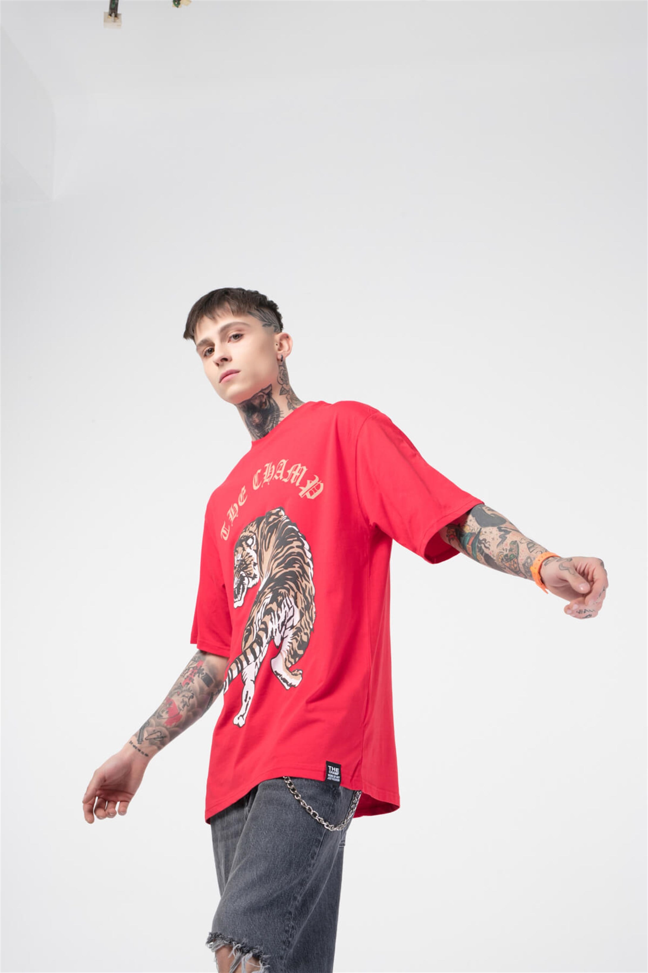 The Champ Tiger Unisex Tshirt Kırmızı