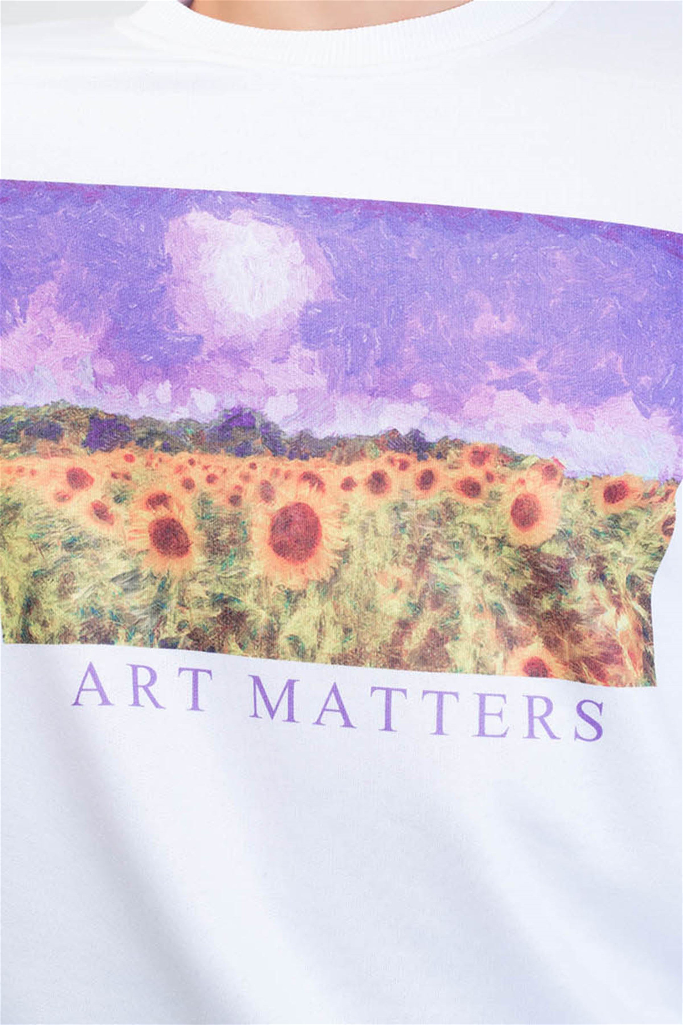 Trendiz Art Matters Yuvarlak Yaka Sweatshirt Beyaz 111113
