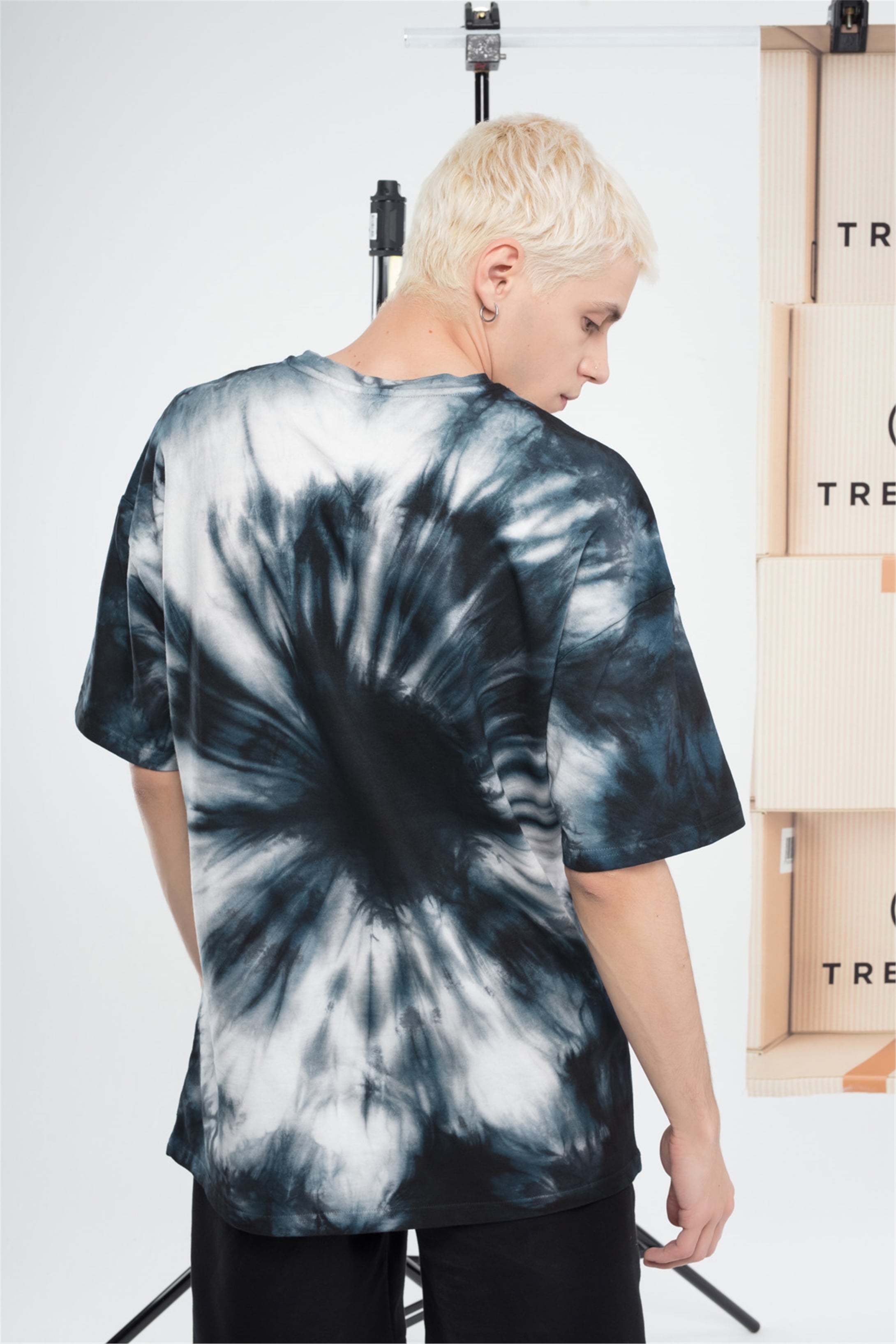 Trendiz Basic Unisex Batik Tshirt Lacivert