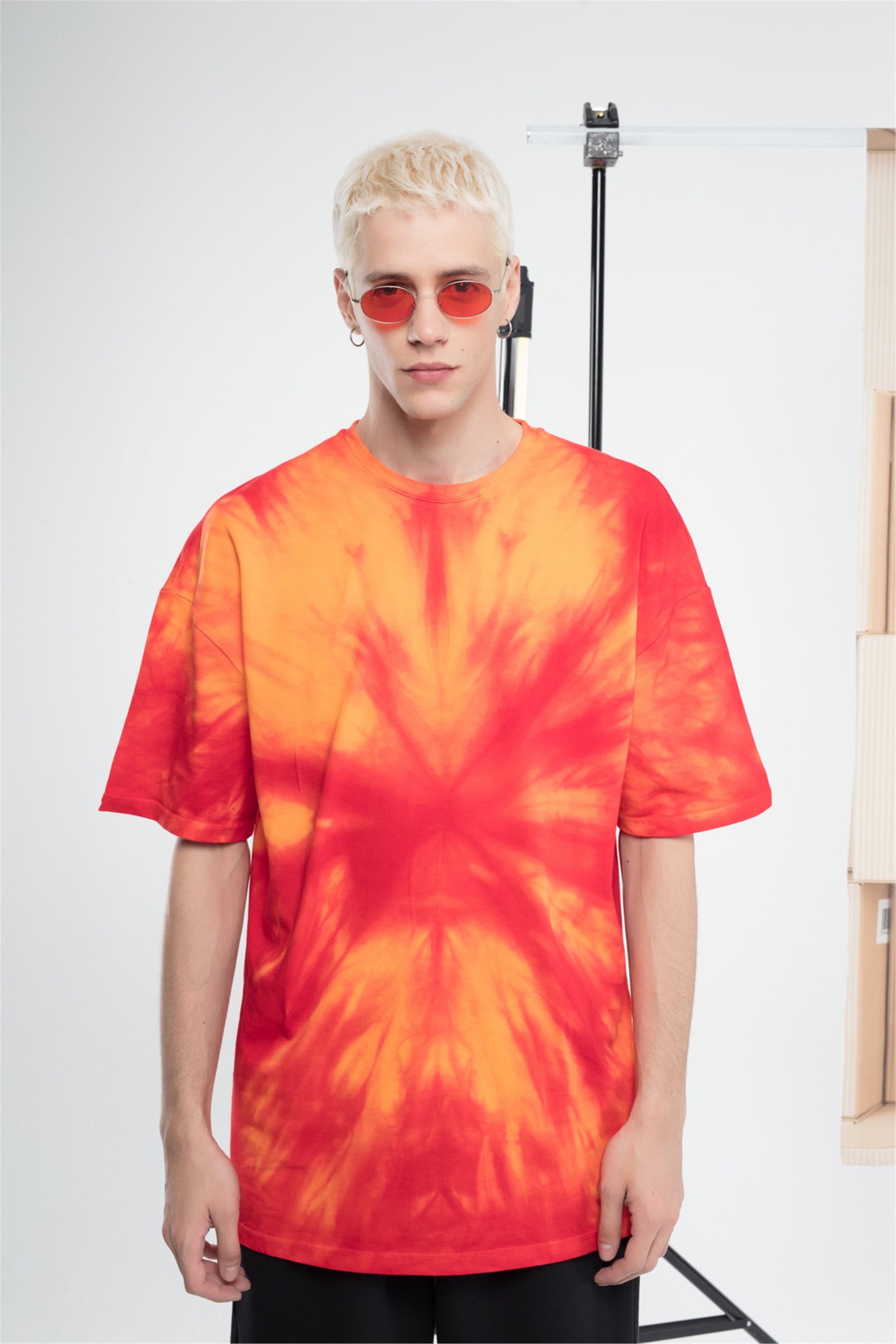 Trendiz Basic Unisex Batik Tshirt Turuncu