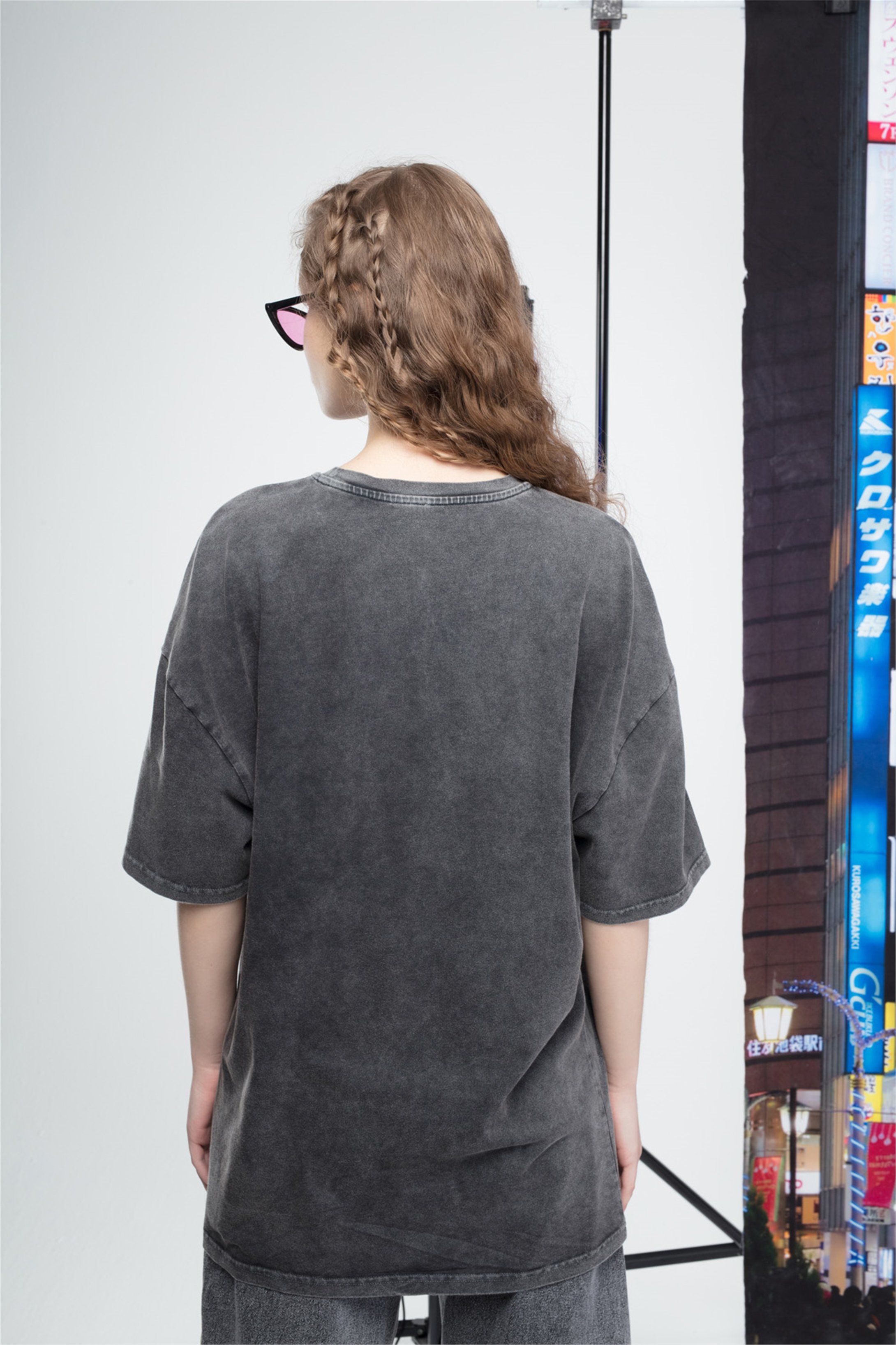 Trendiz Basic Unisex Yıkamalı Tshirt Antrasit