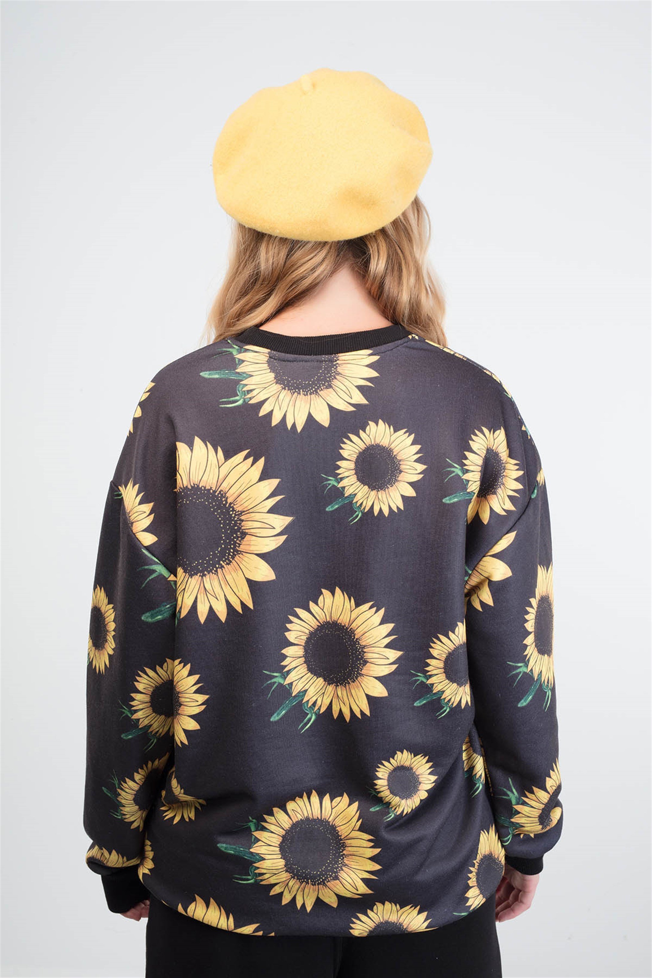 Trendiz Daisy Unisex Yuvarlak Yaka Sweatshirt Siyah 131107