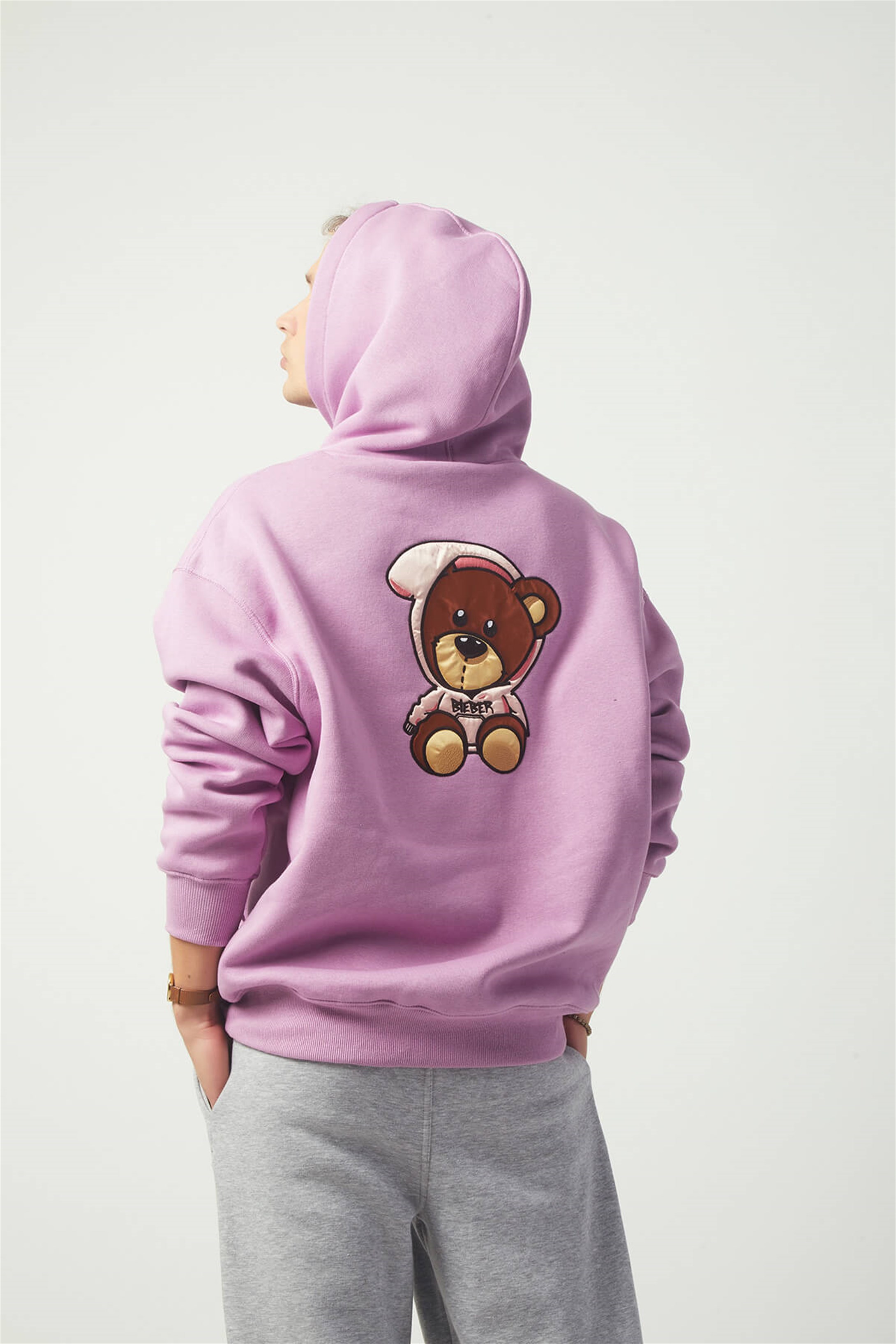 Trendiz Drew Bear Oversıze Sweatshirt Lila TR30008