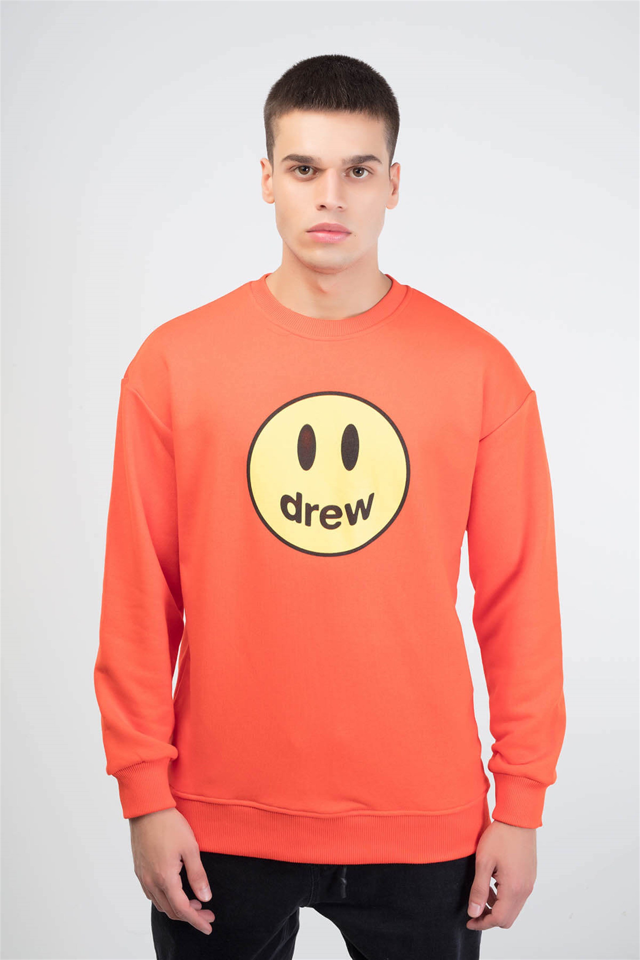 Trendiz Drew Unisex Yuvarlak Yaka Sweatshirt Turuncu 111169