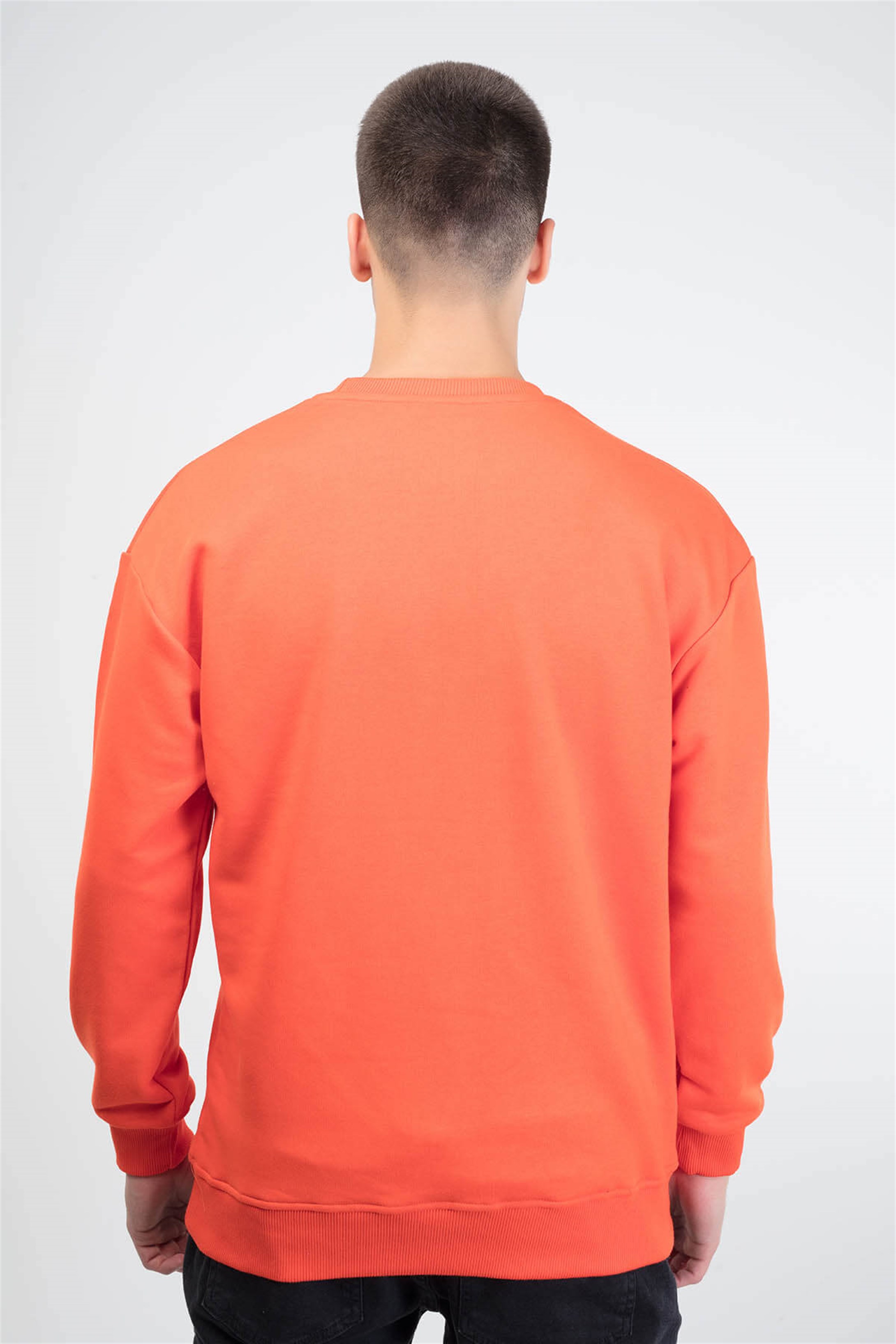Trendiz Drew Unisex Yuvarlak Yaka Sweatshirt Turuncu 111169