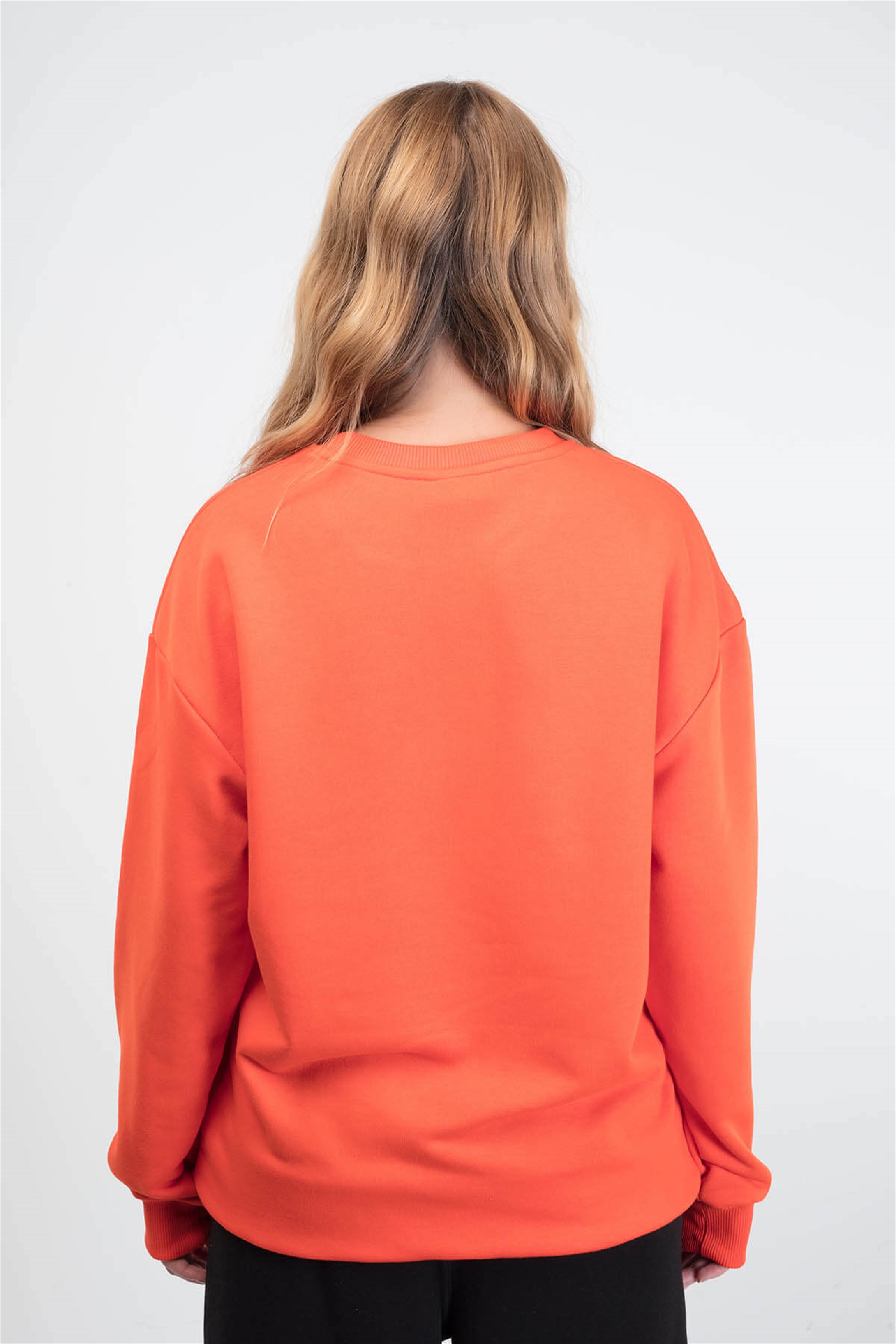 Trendiz Drew Unisex Yuvarlak Yaka Sweatshirt Turuncu 111170