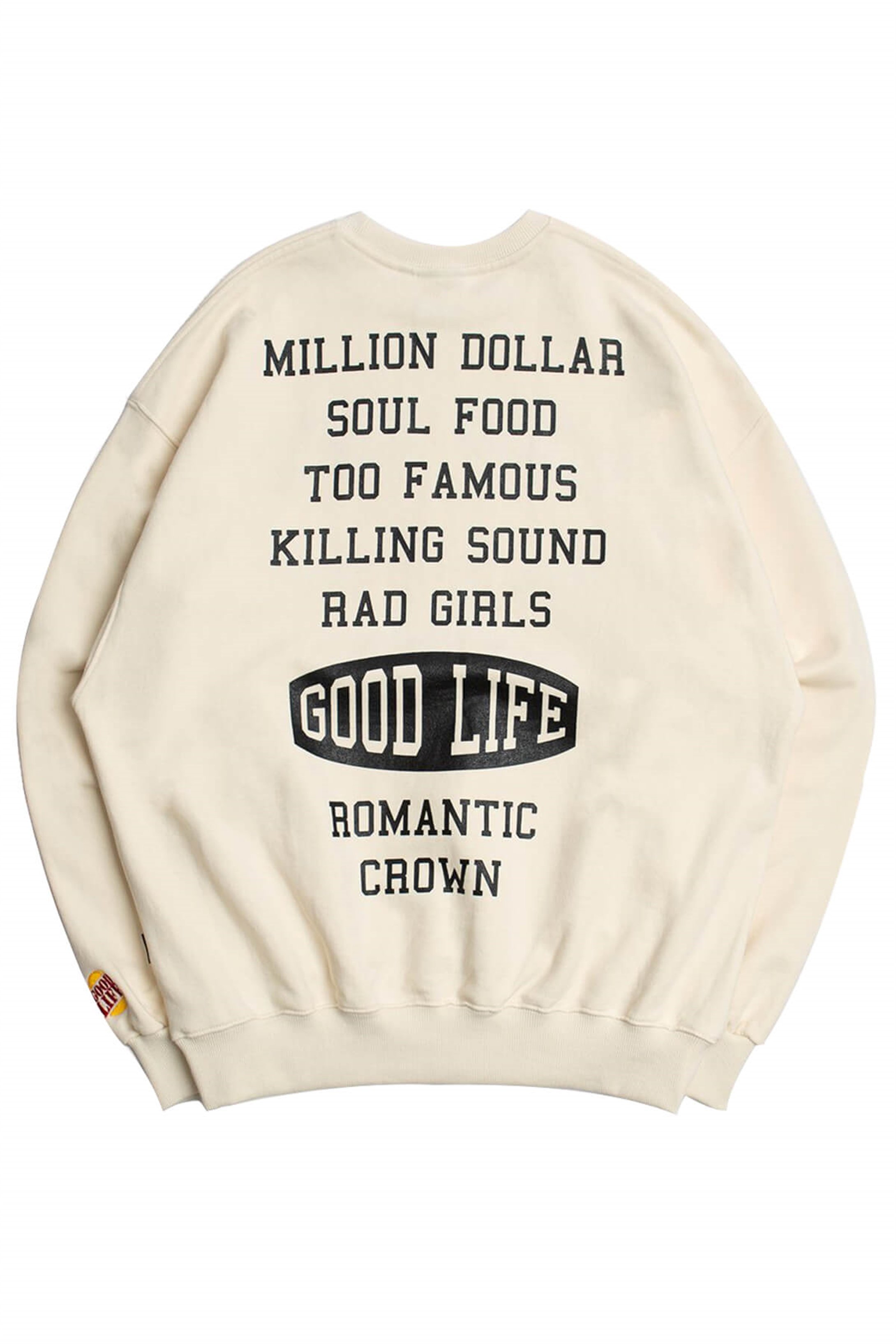 Trendiz Erkek Ekru BTS Good Life Sweatshirt