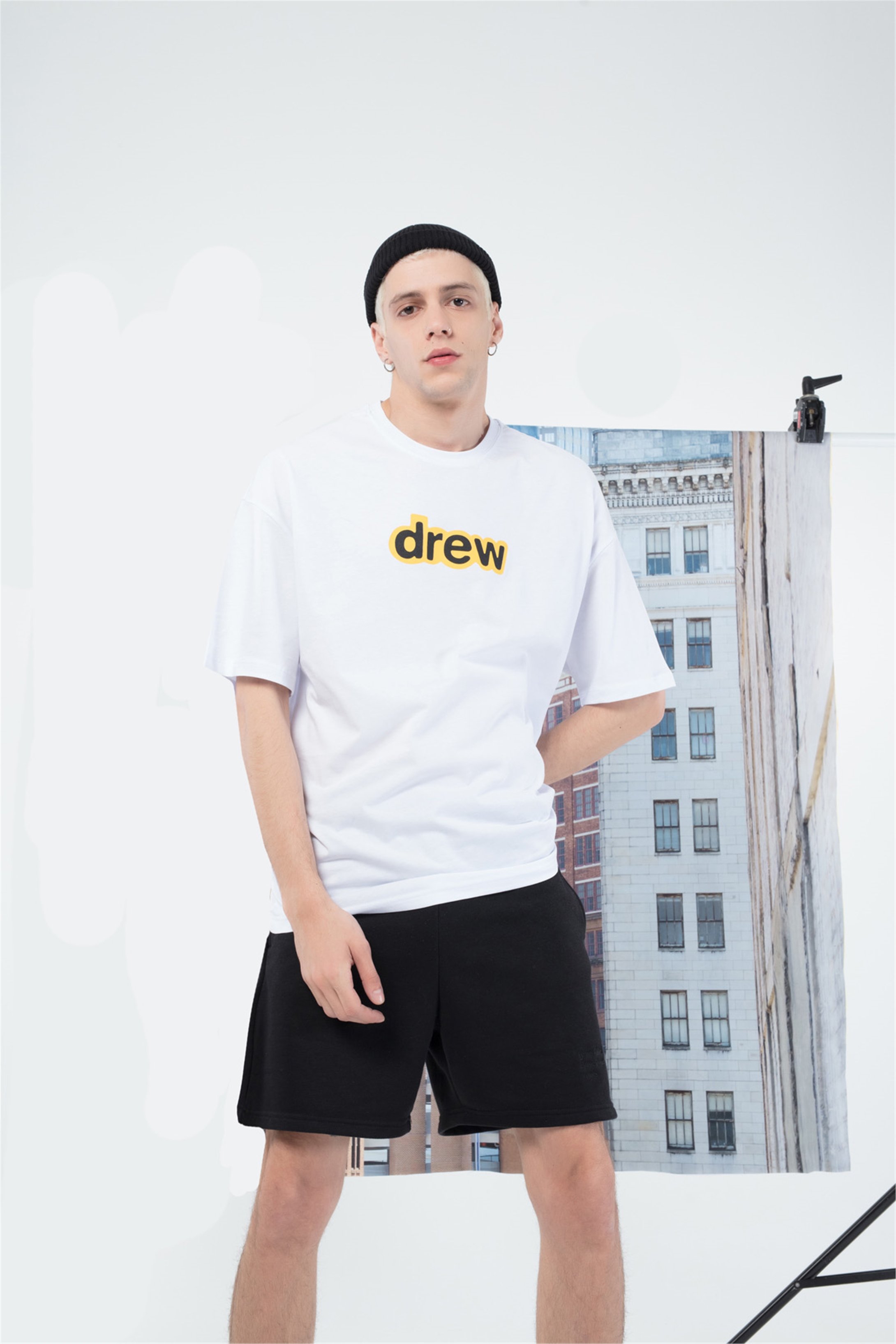 Trendiz Erkek Oversize Alt Üst Drew Takım Beyaz