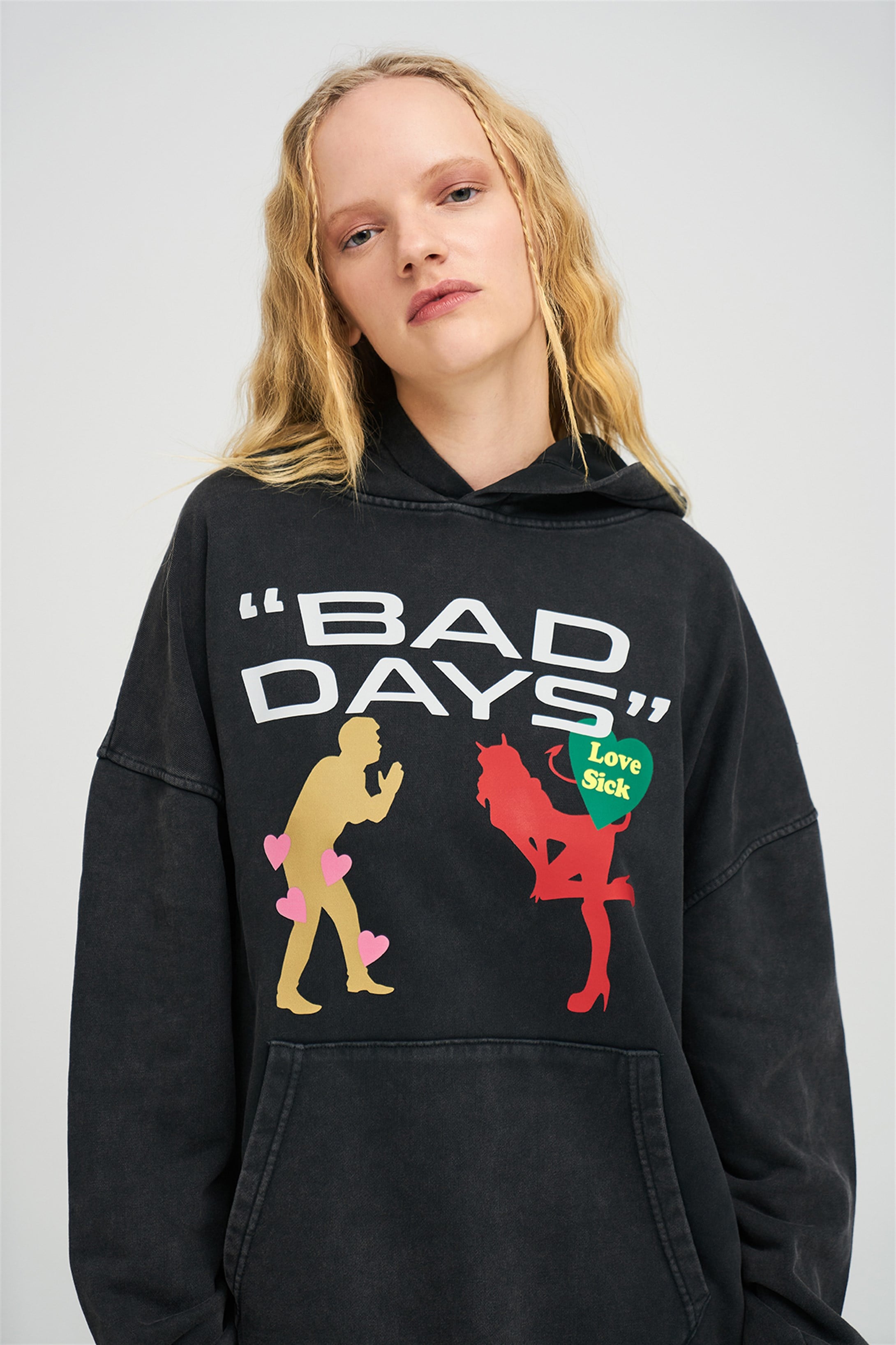 Trendiz Exclusive Bad Days Yıkamalı Sweatshirt