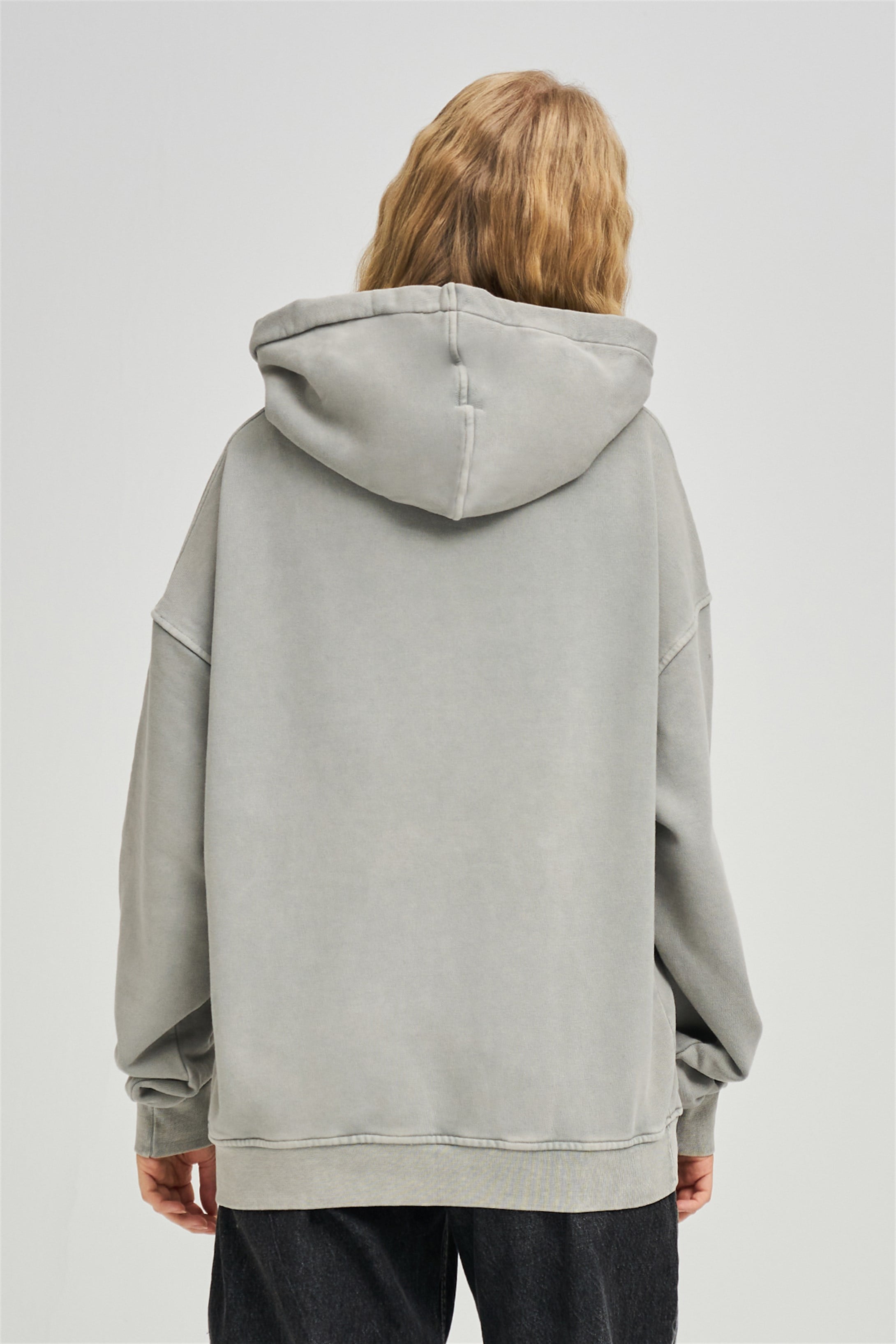Trendiz Exclusive Basic Yıkamalı Sweatshirt Gri