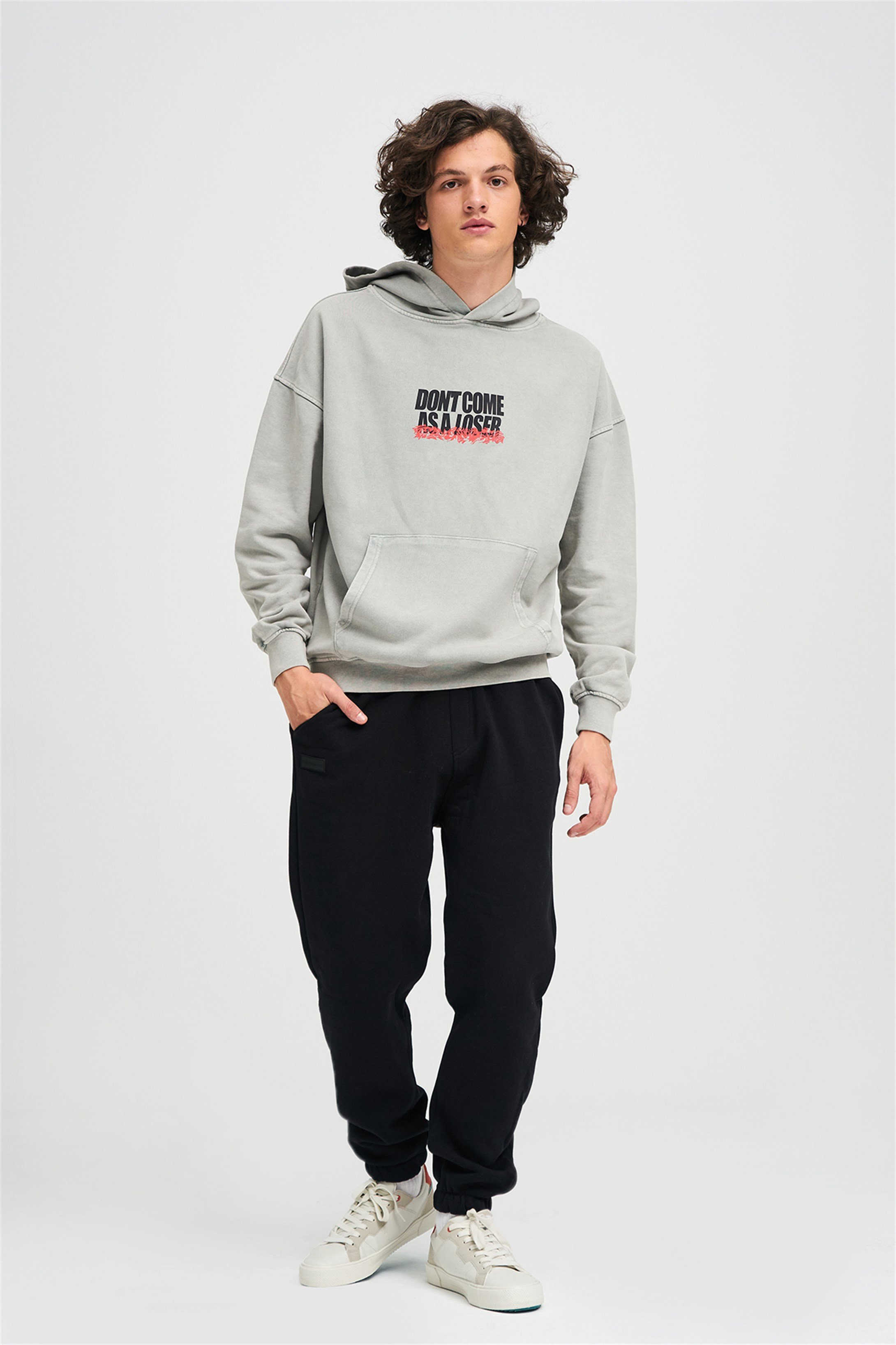 Trendiz Exclusive Don't Come Yıkamalı Sweatshirt Gri