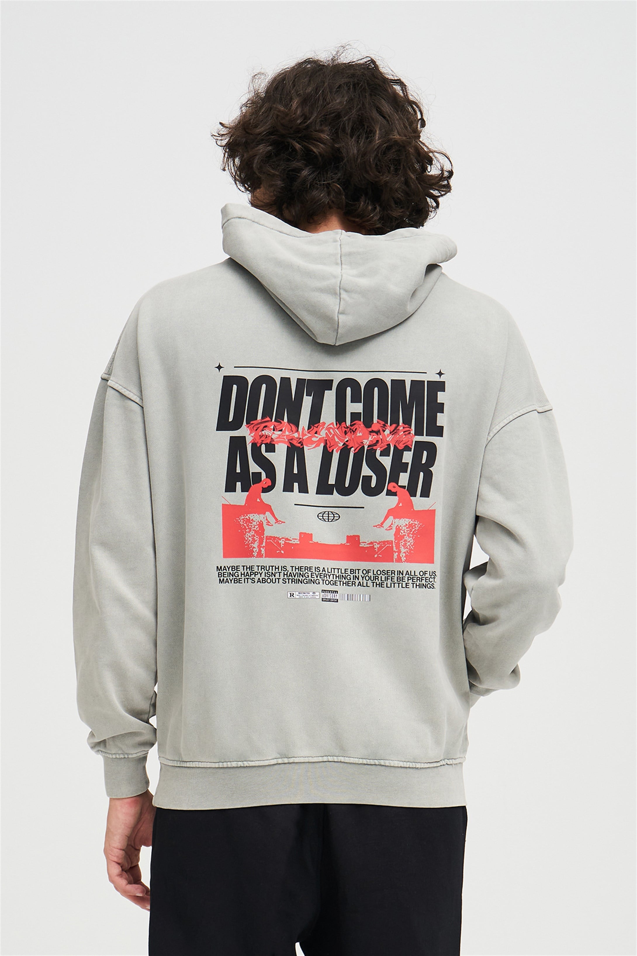 Trendiz Exclusive Don't Come Yıkamalı Sweatshirt Gri