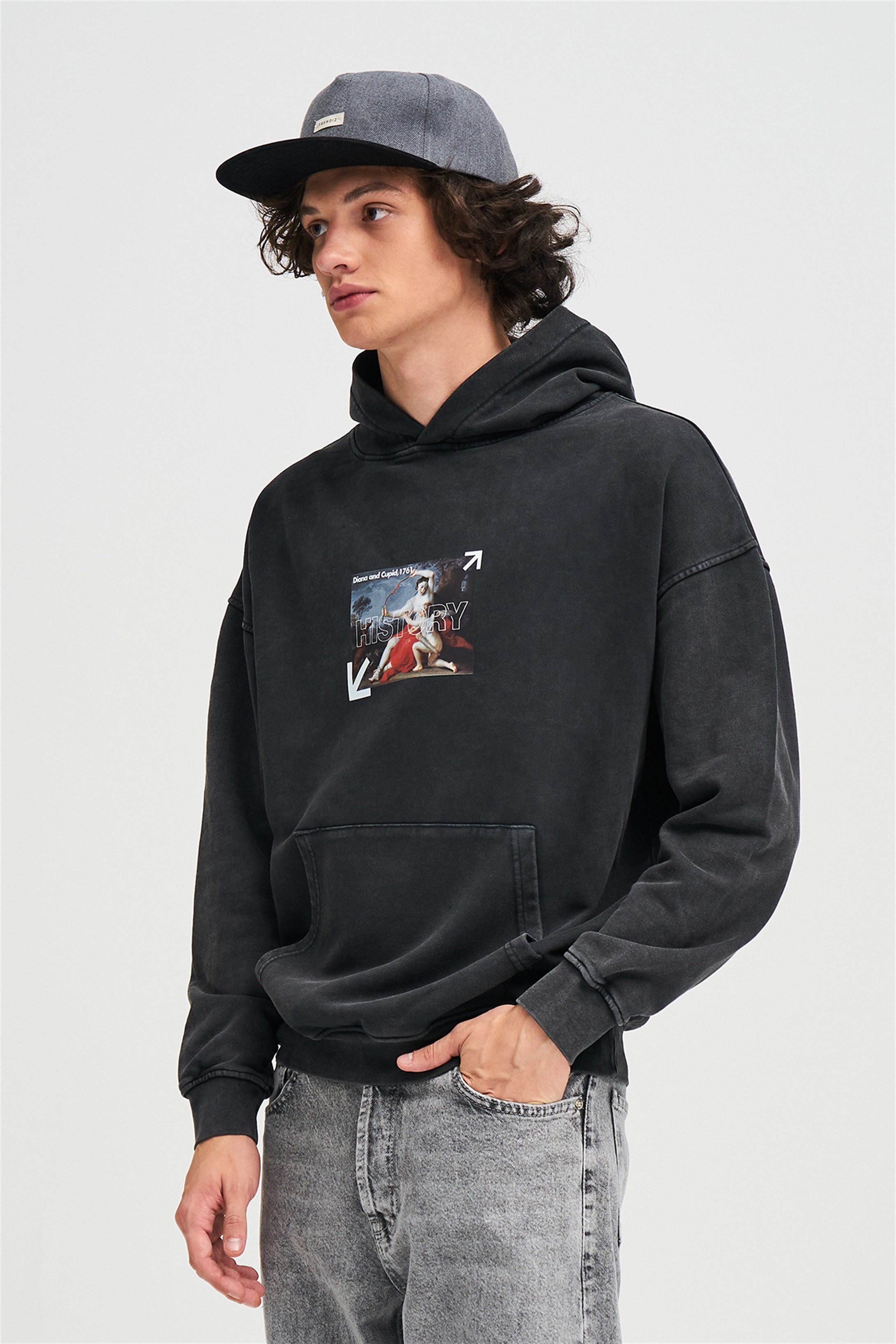 Trendiz Exclusive History Yıkamalı Sweatshirt Antrasit