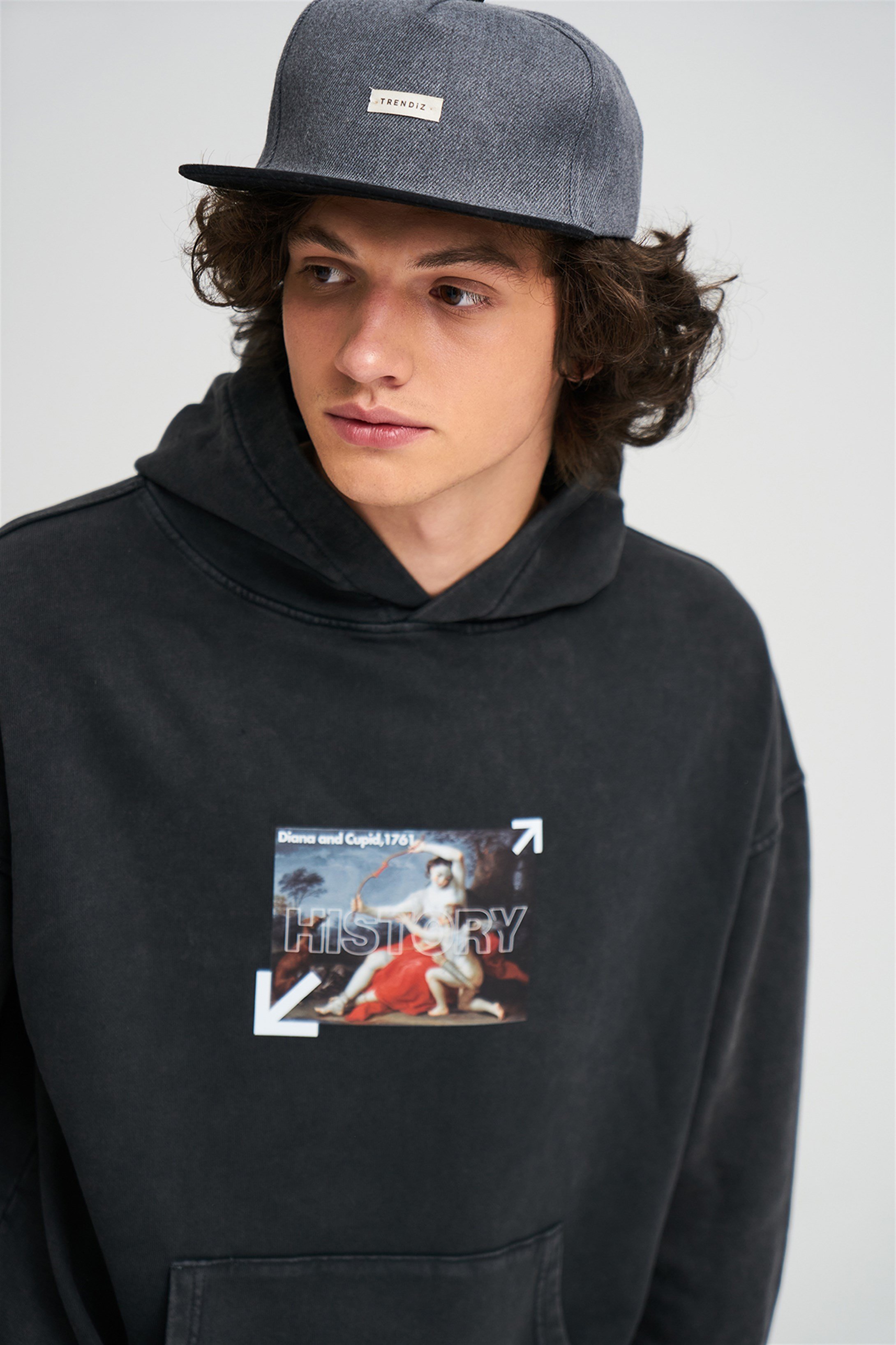 Trendiz Exclusive History Yıkamalı Sweatshirt Antrasit