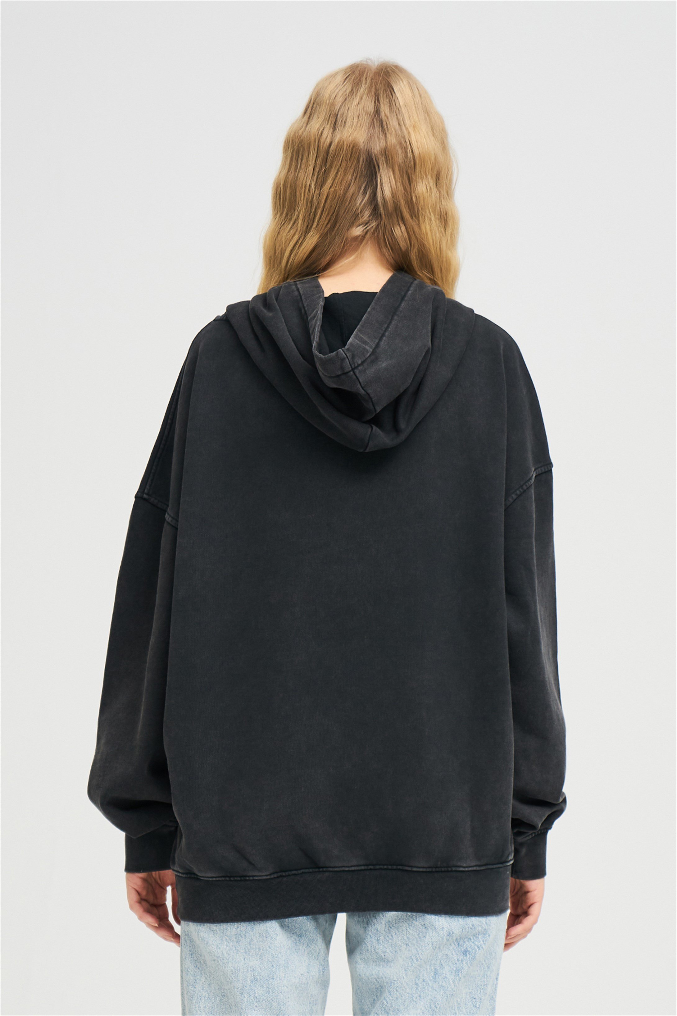 Trendiz Exclusive Lonely Girl Yıkamalı Sweatshirt Antrasit