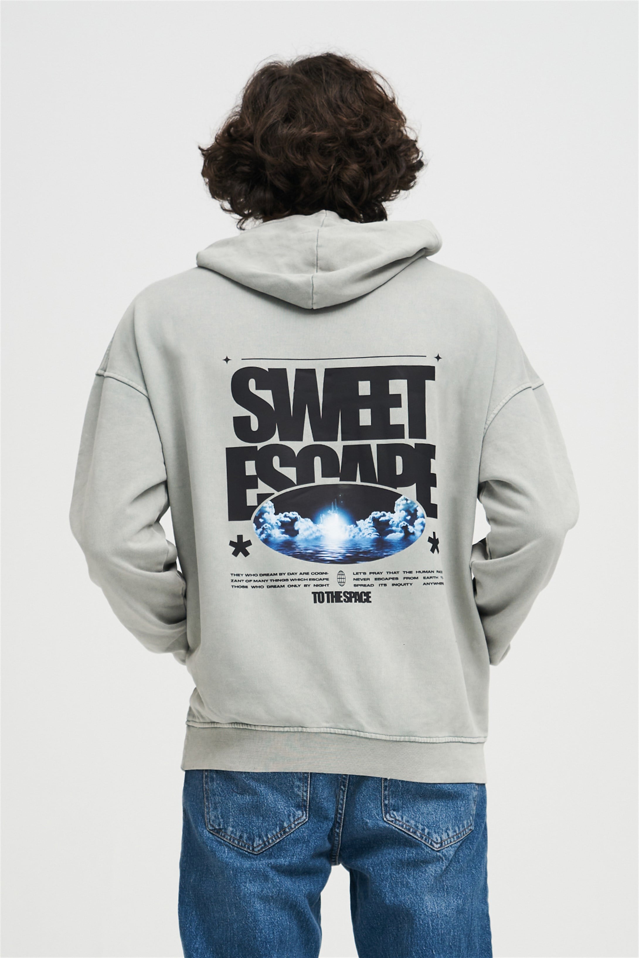 Trendiz Exclusive Sweet Escape Yıkamalı Sweatshirt Gri