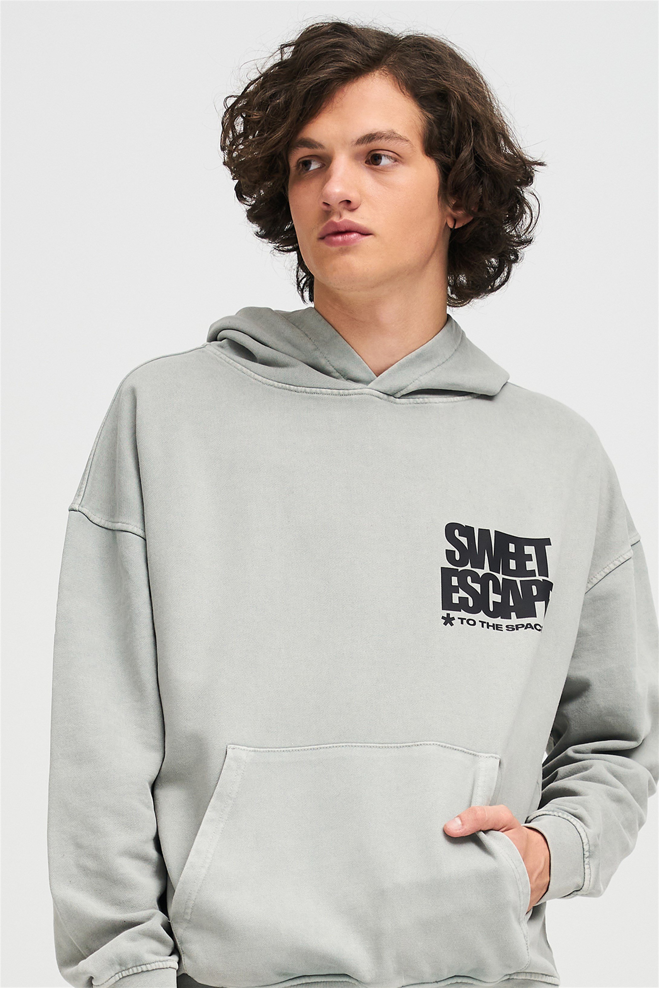 Trendiz Exclusive Sweet Escape Yıkamalı Sweatshirt Gri