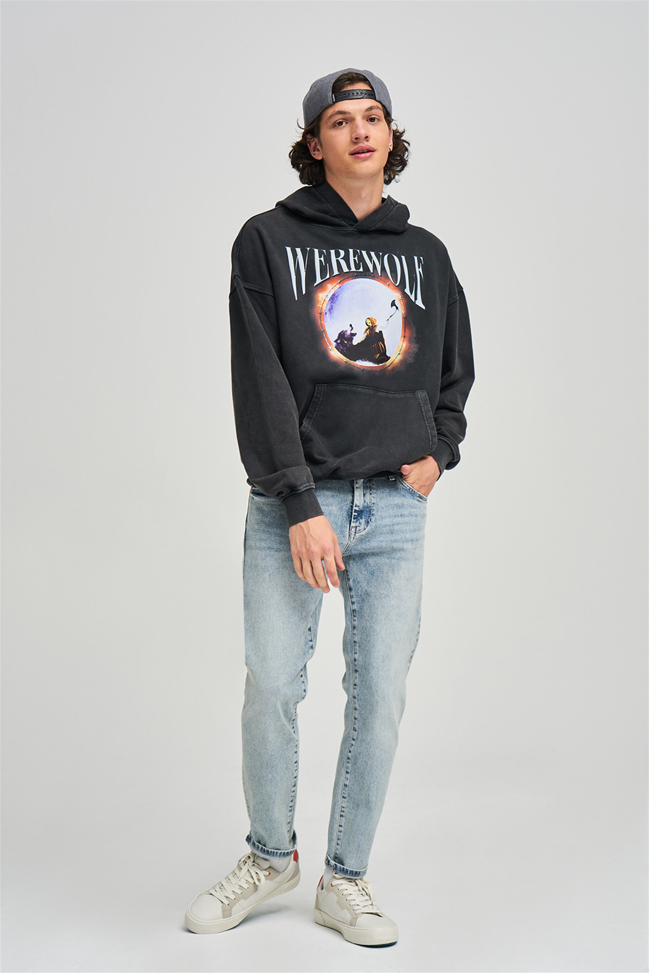 Trendiz Exclusive Werewolf Yıkamalı Sweatshirt Antrasit