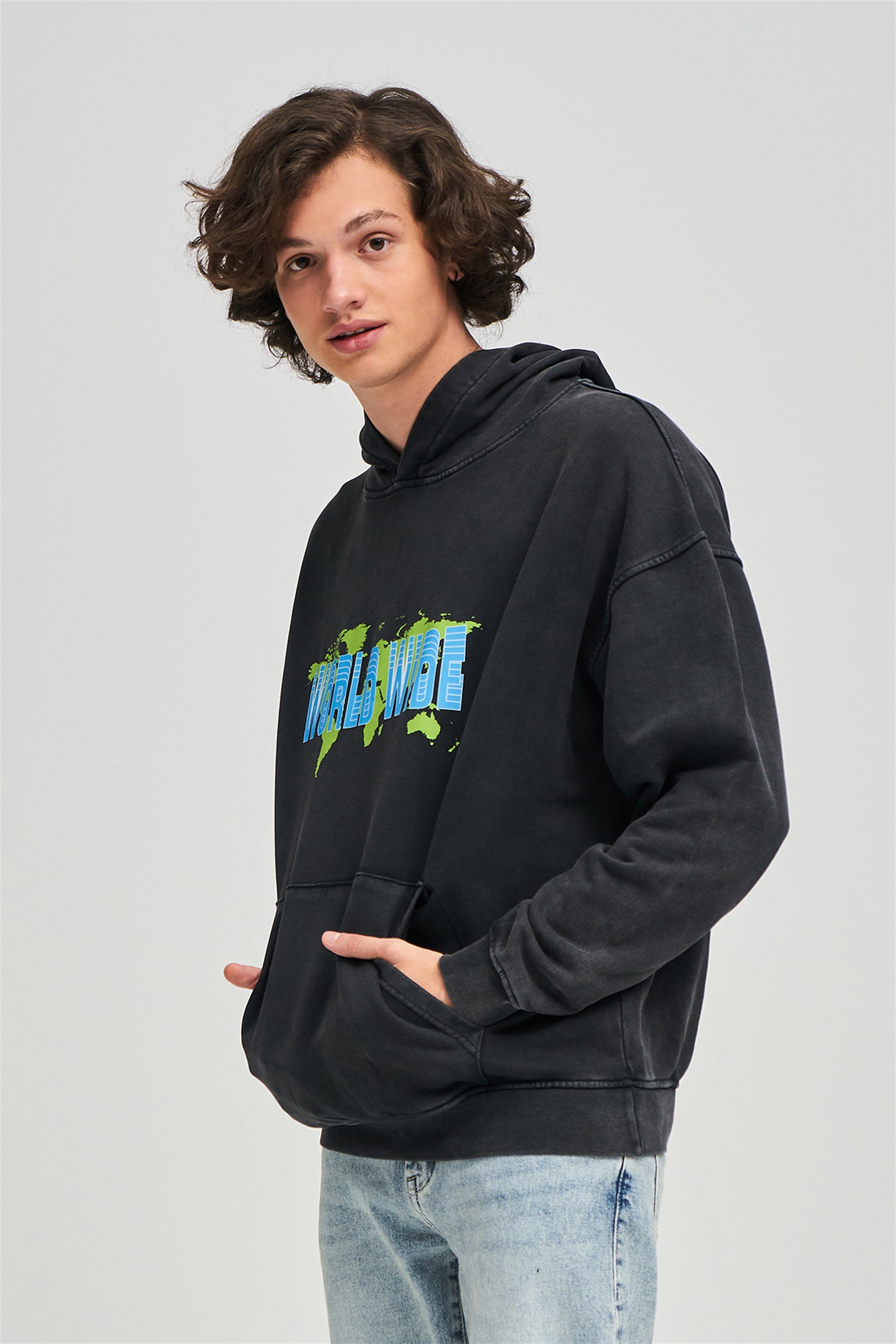 Trendiz Exclusive Worldwide Yıkamalı Sweatshirt