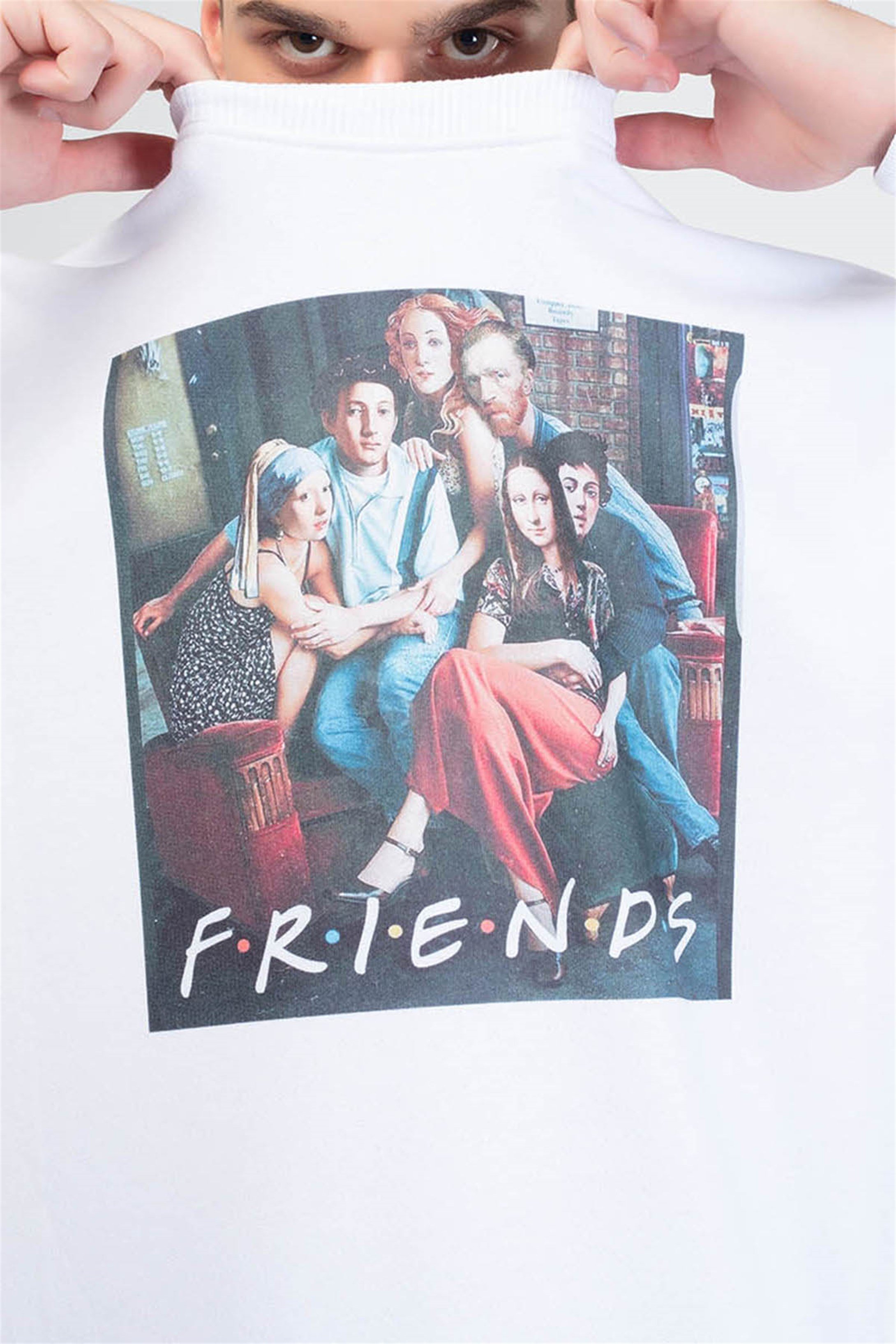 Trendiz Friends Yuvarlak Yaka Sweatshirt Beyaz 111133