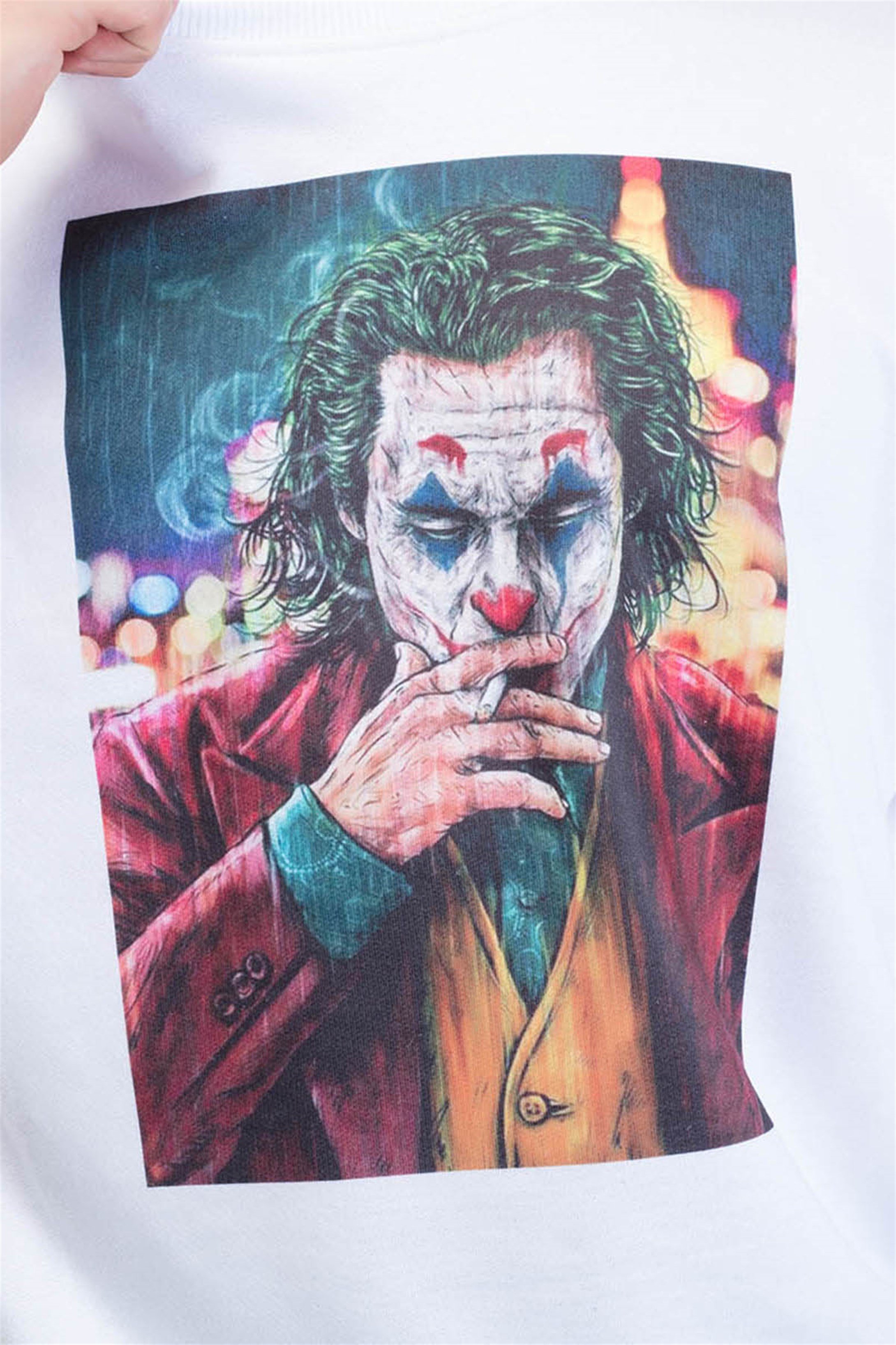 Trendiz Joker Yuvarlak Yaka Sweatshirt Beyaz 111114