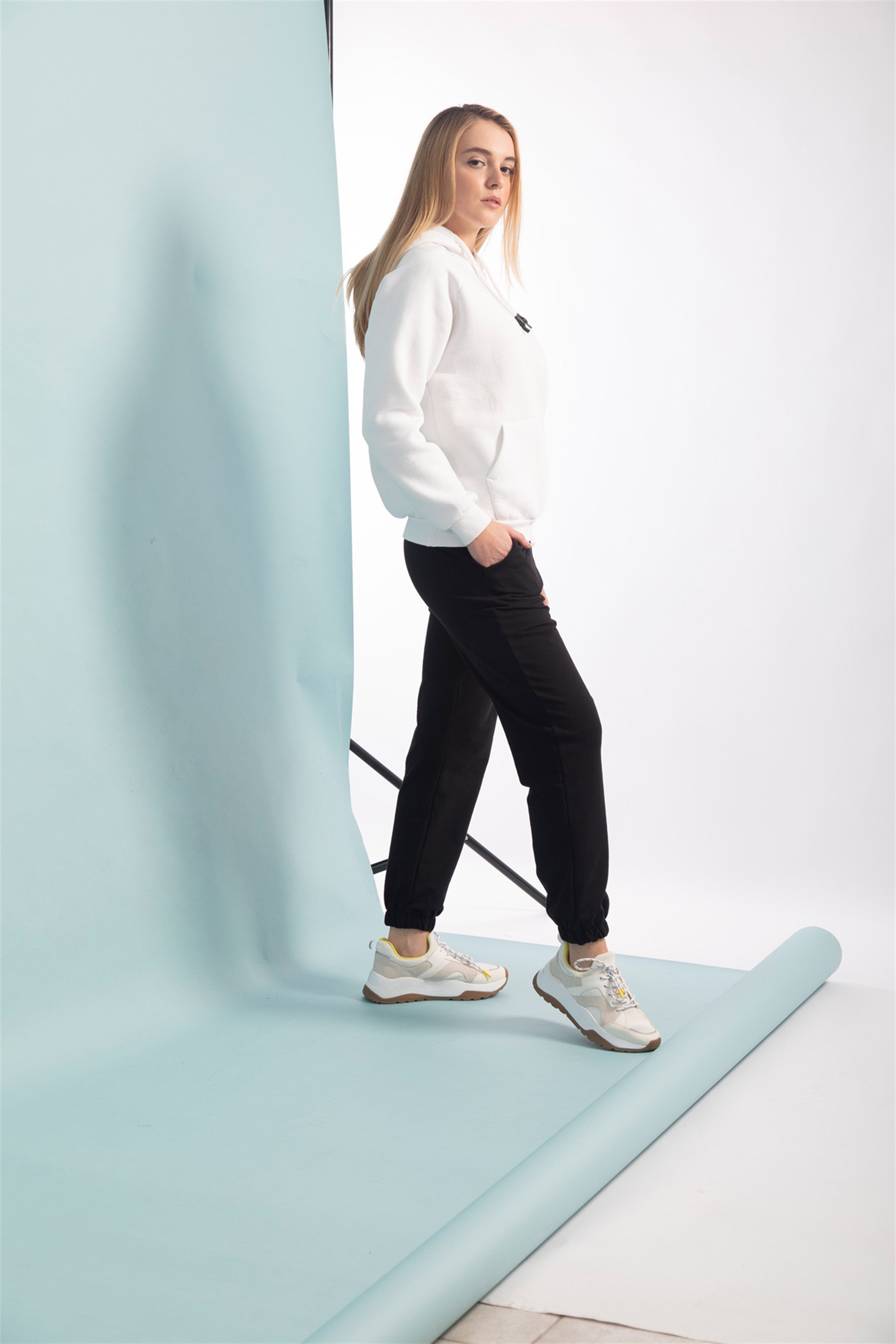 Trendiz Kadın Basic Sweatshirt Beyaz