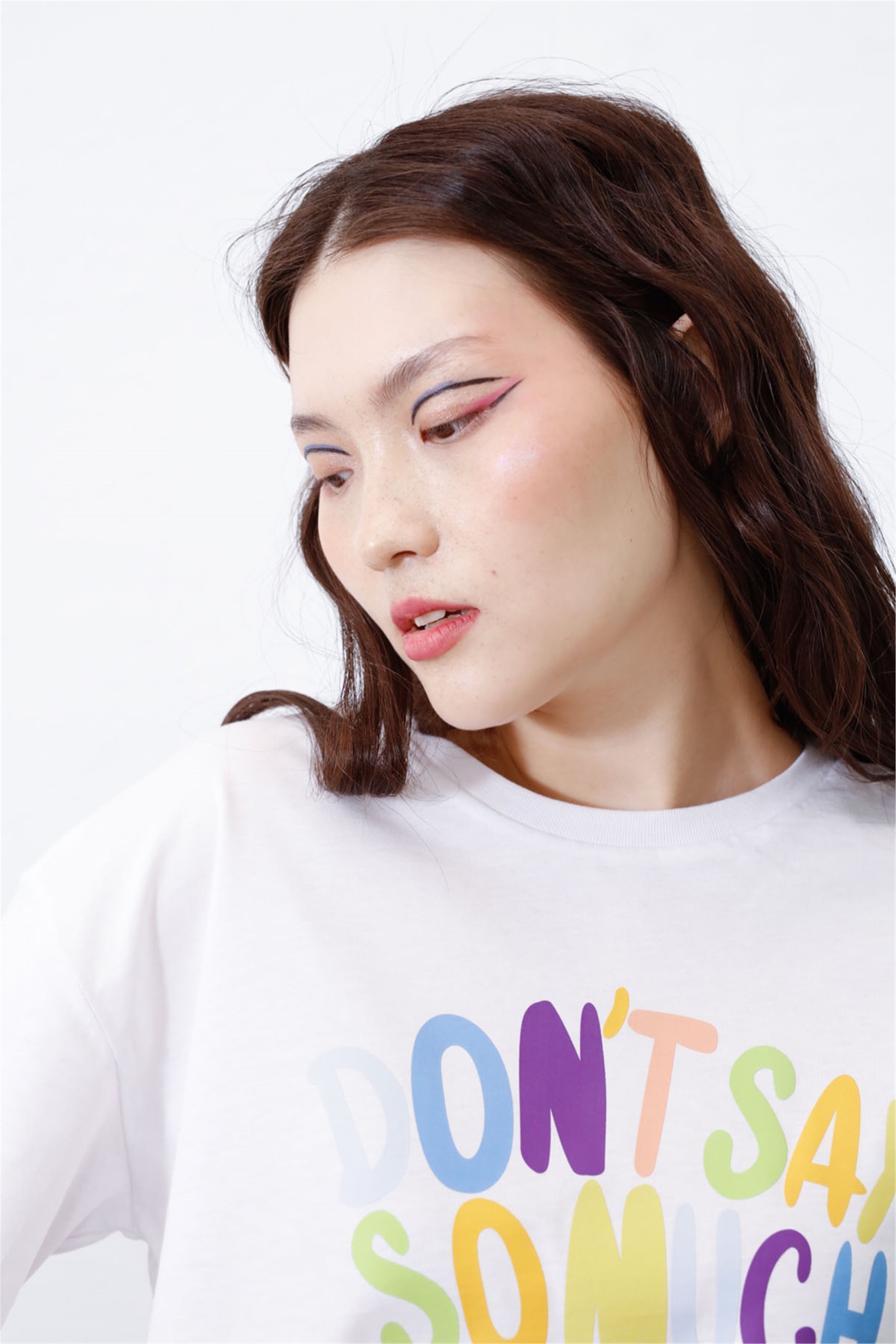 Trendiz Kadın Don't Say So Much Crop Beyaz