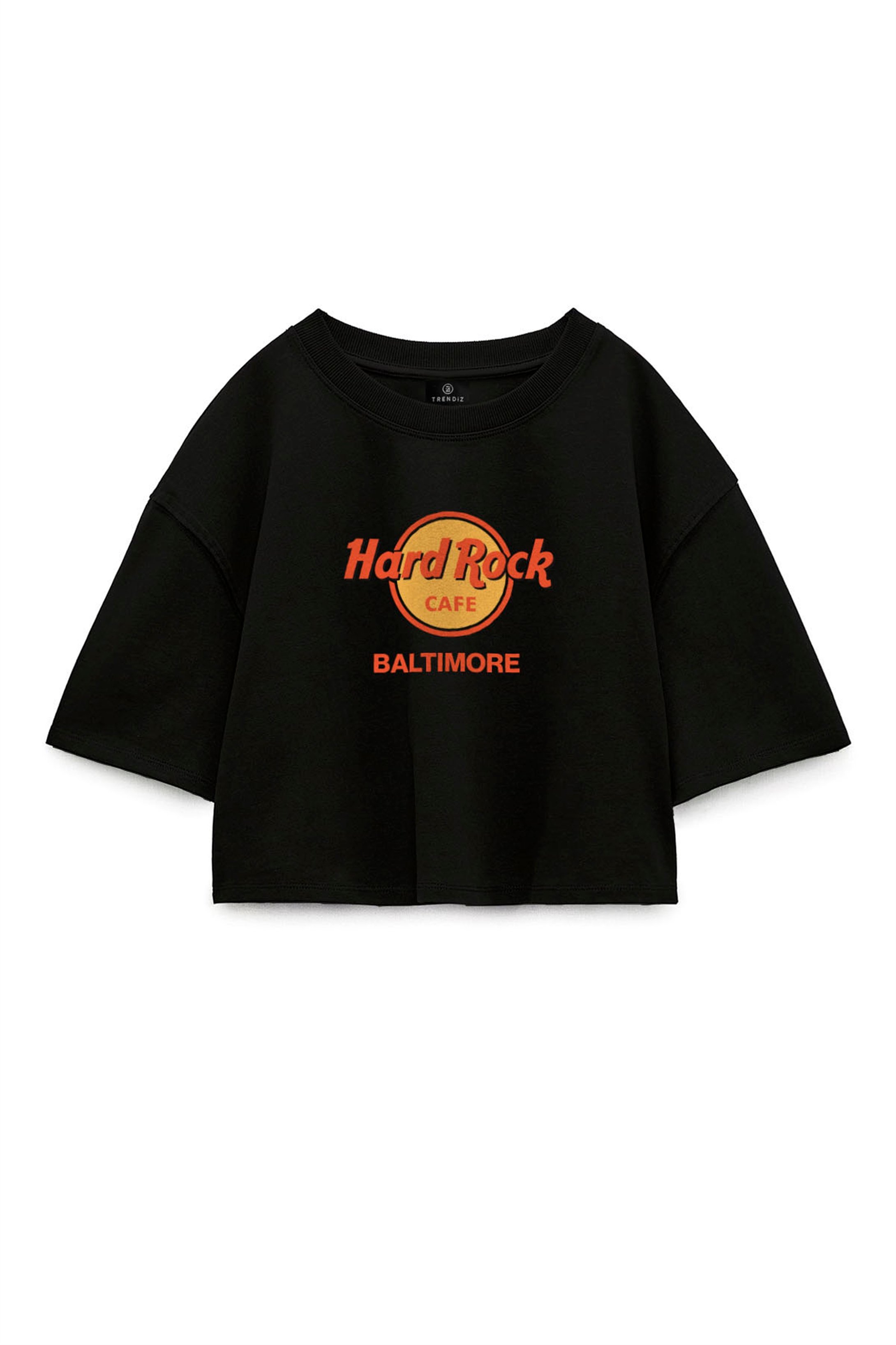 Trendiz Kadın Hard Rock Baltimore Crop Siyah