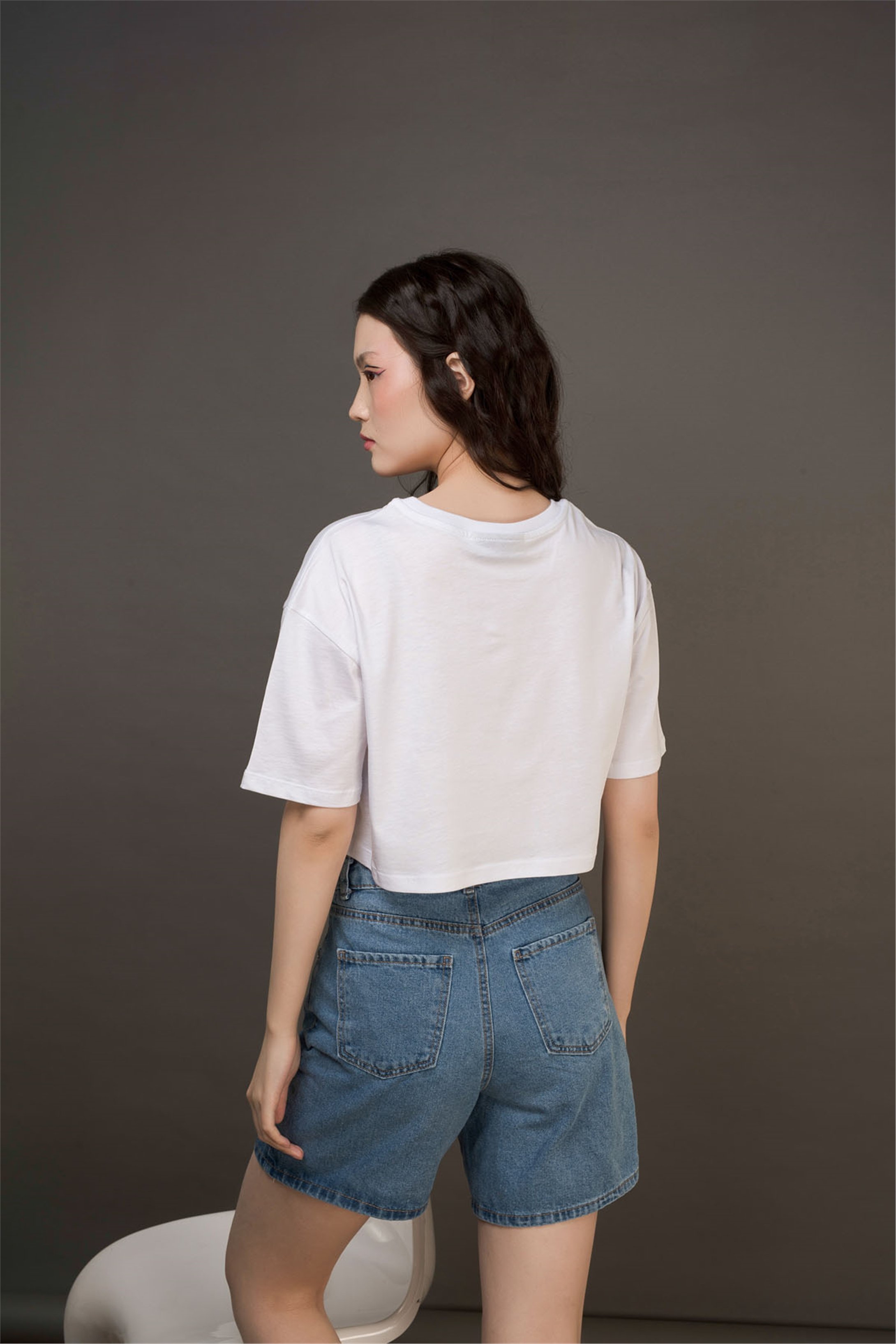 Trendiz Kadın Loved One Crop Beyaz