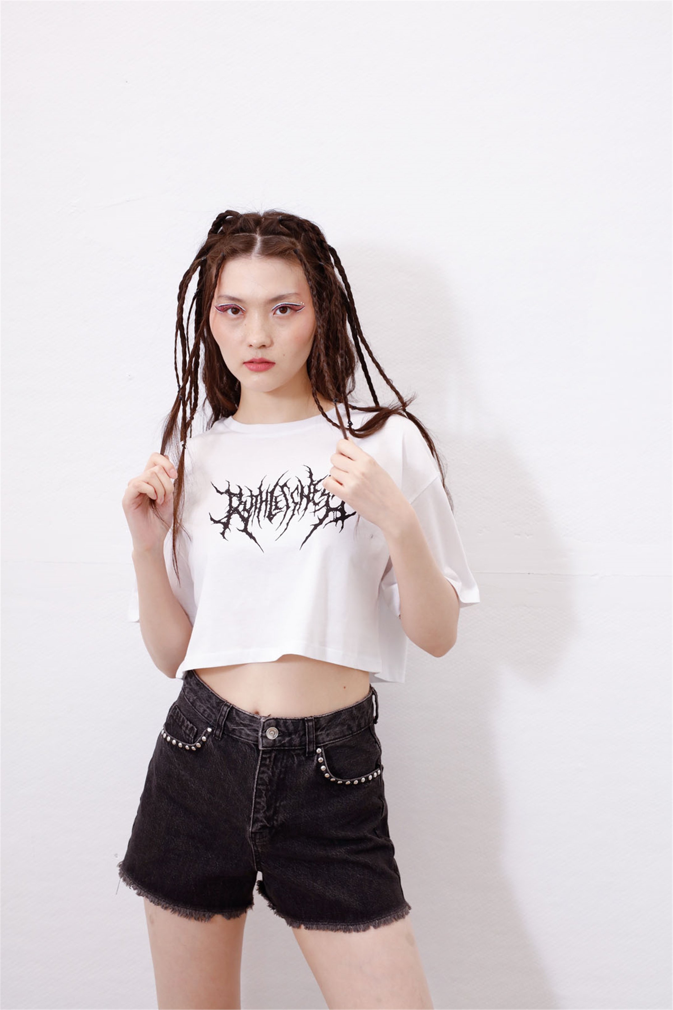 Trendiz Kadın Ruthless Crop Beyaz