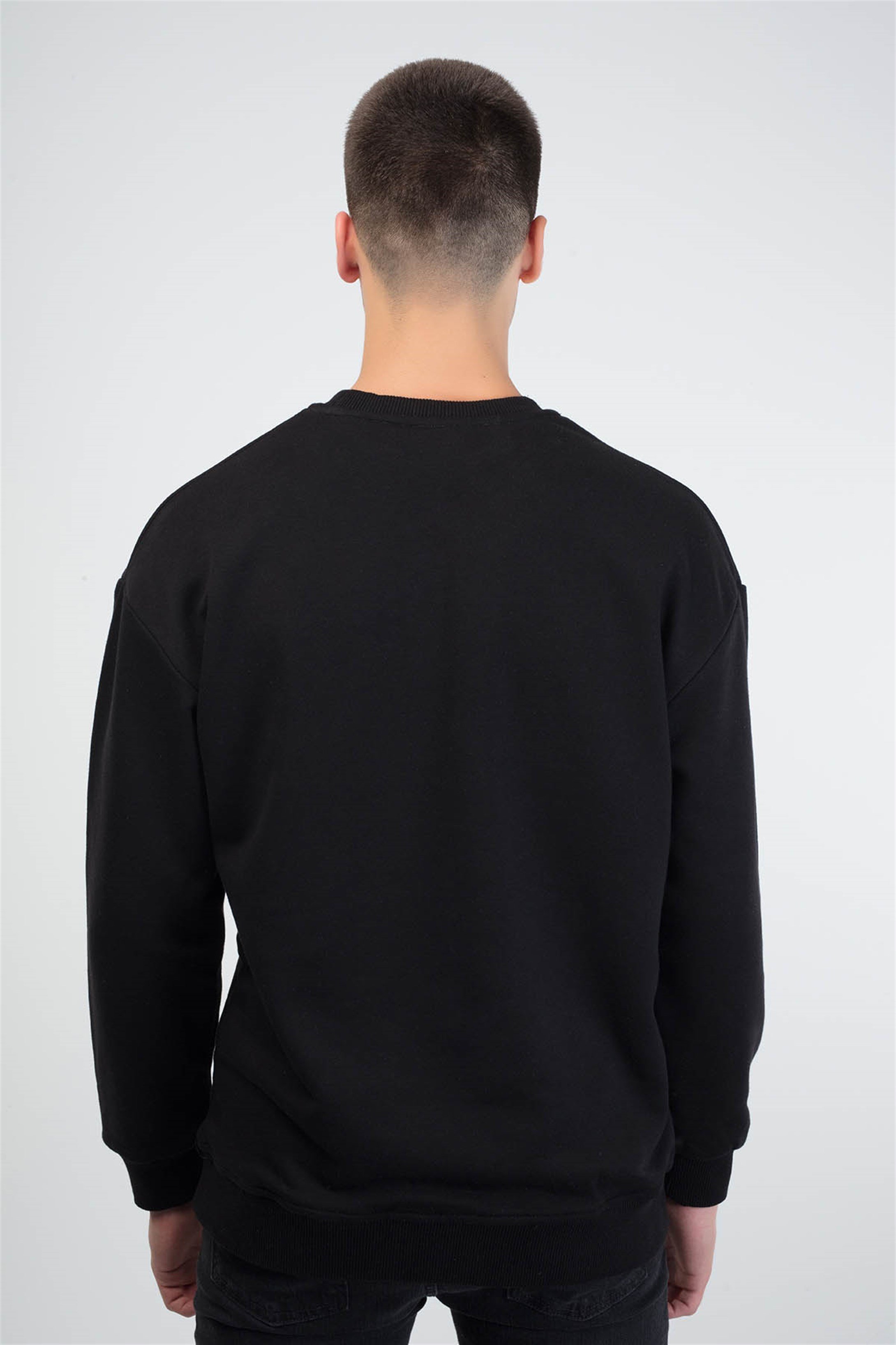 Trendiz King Couple Erkek Yuvarlak Yaka Sweatshirt Siyah 121102