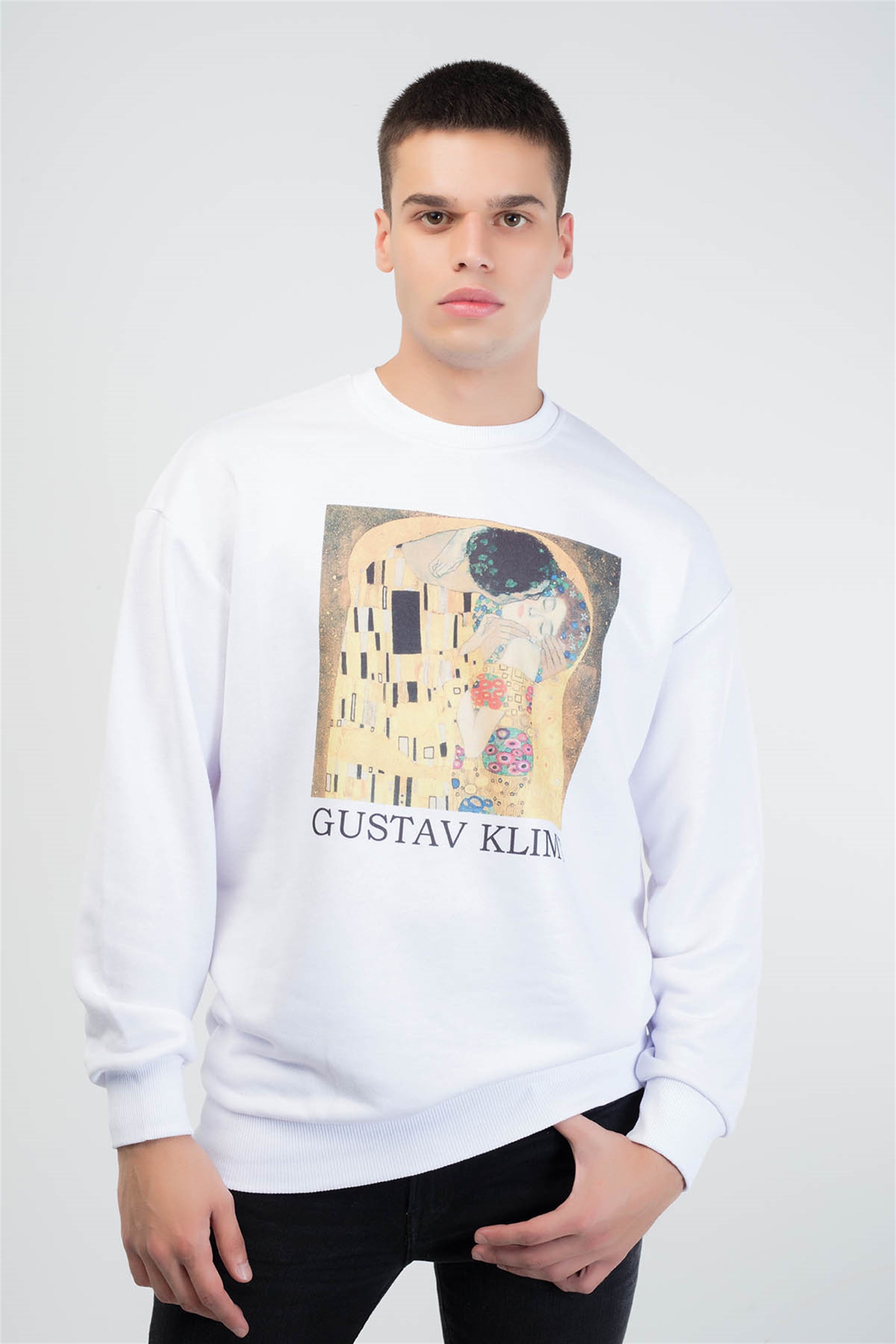 Trendiz Kiss Yuvarlak Yaka Sweatshirt Beyaz 111138