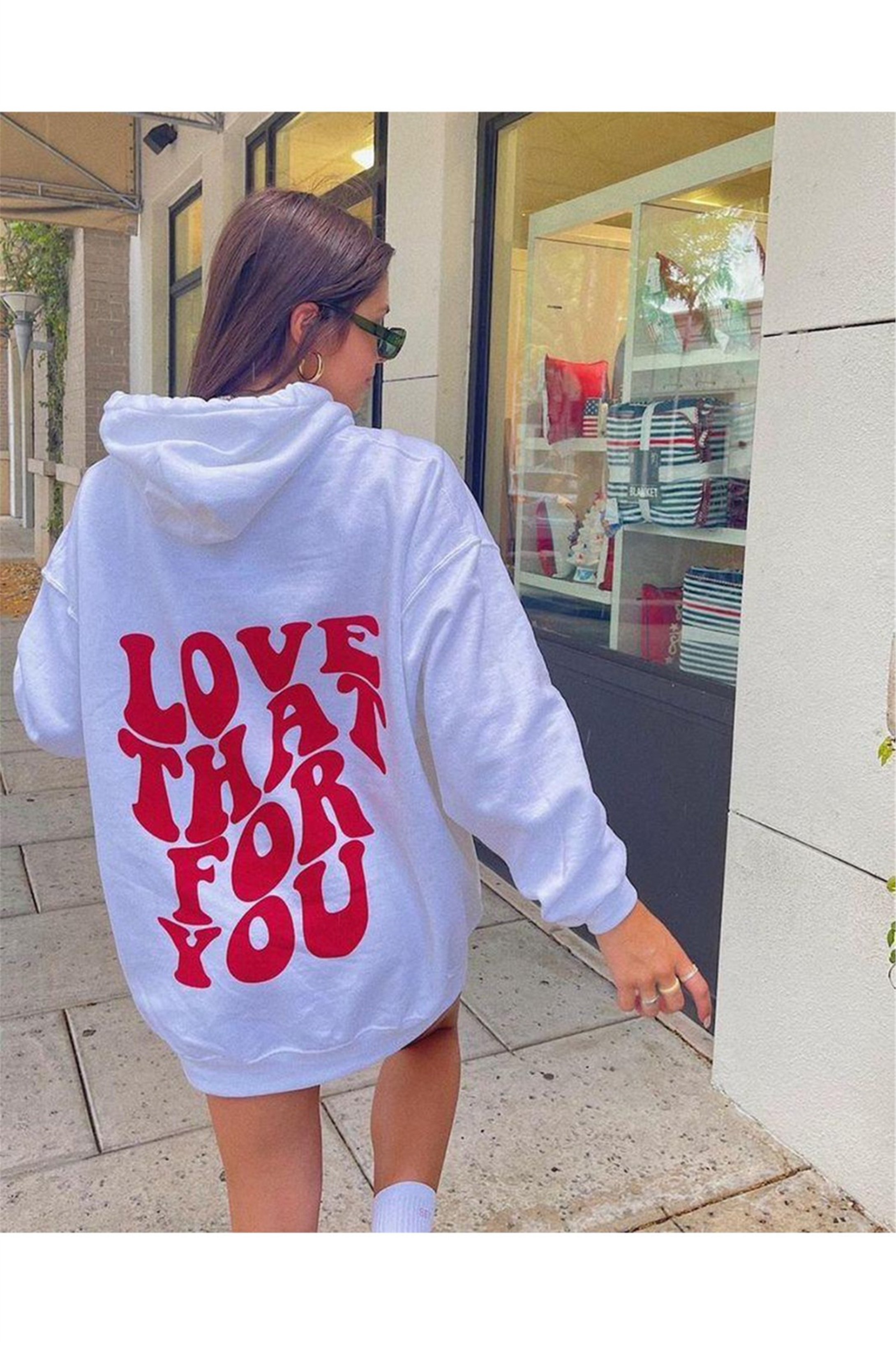 Trendiz Love That For You Beyaz Unisex Sweatshirt