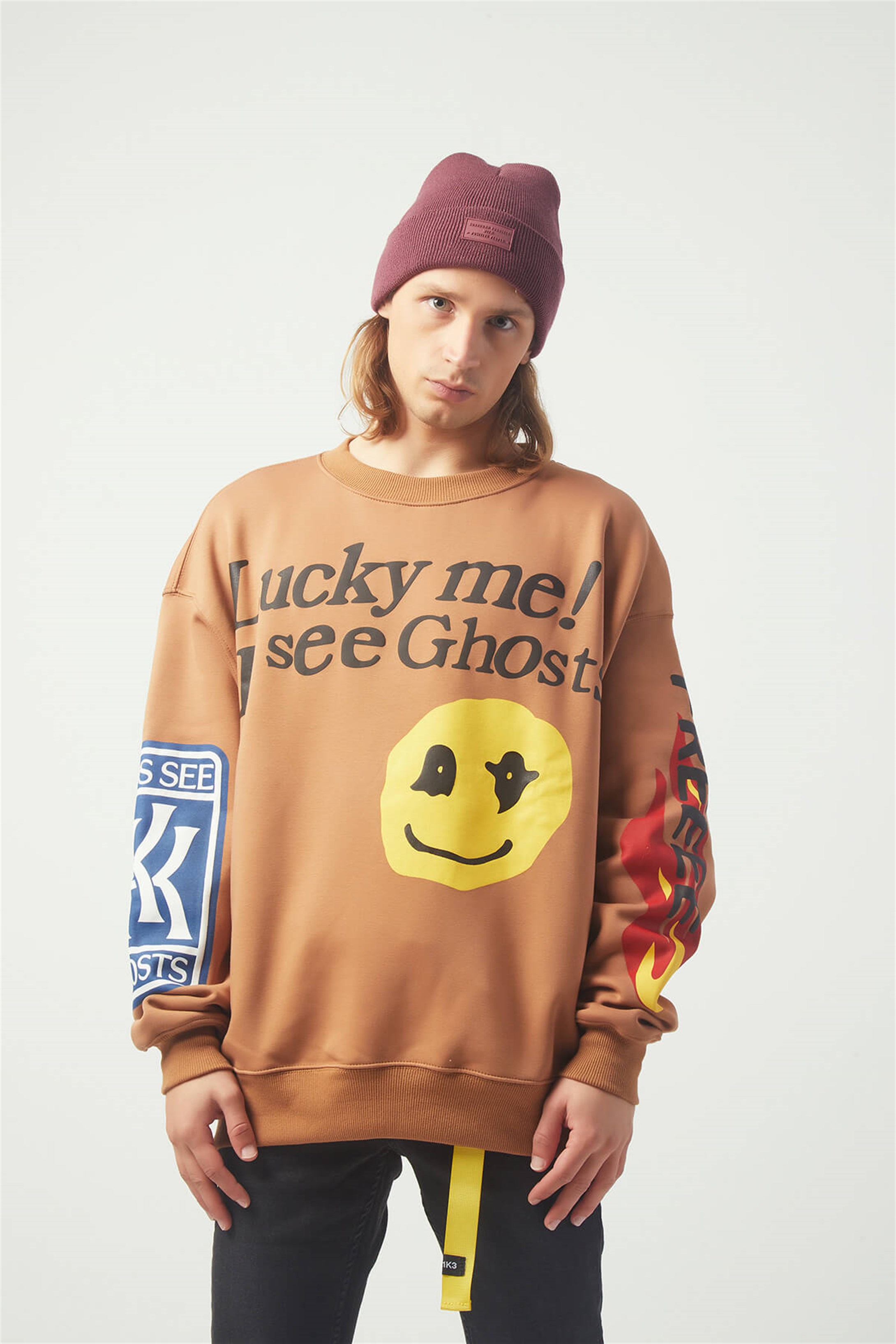 Trendiz luckme Oversıze Sweatshirt Kahverengi TR30016