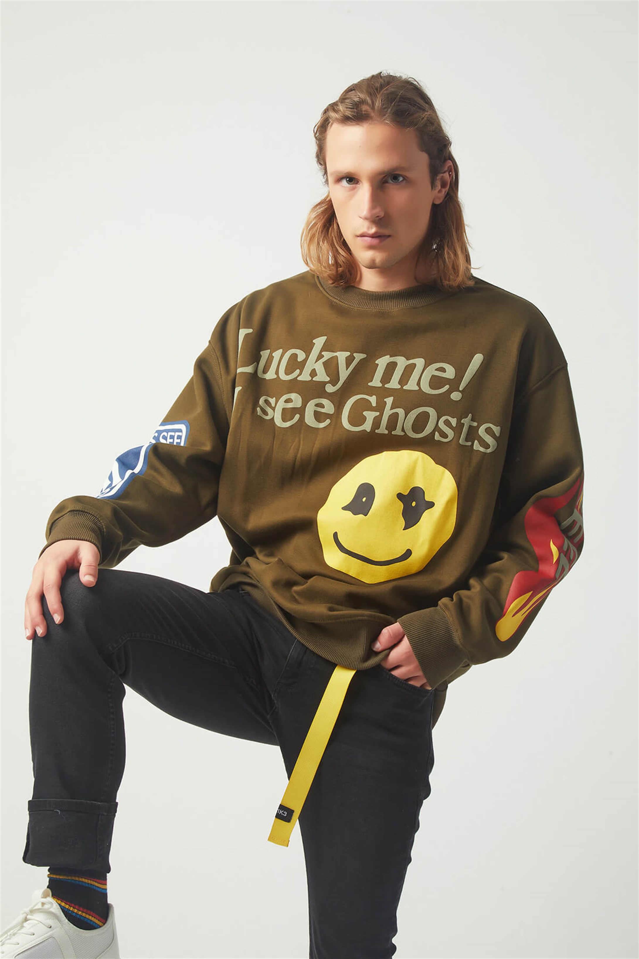 Trendiz luckme Oversıze Sweatshirt Yesil TR30015