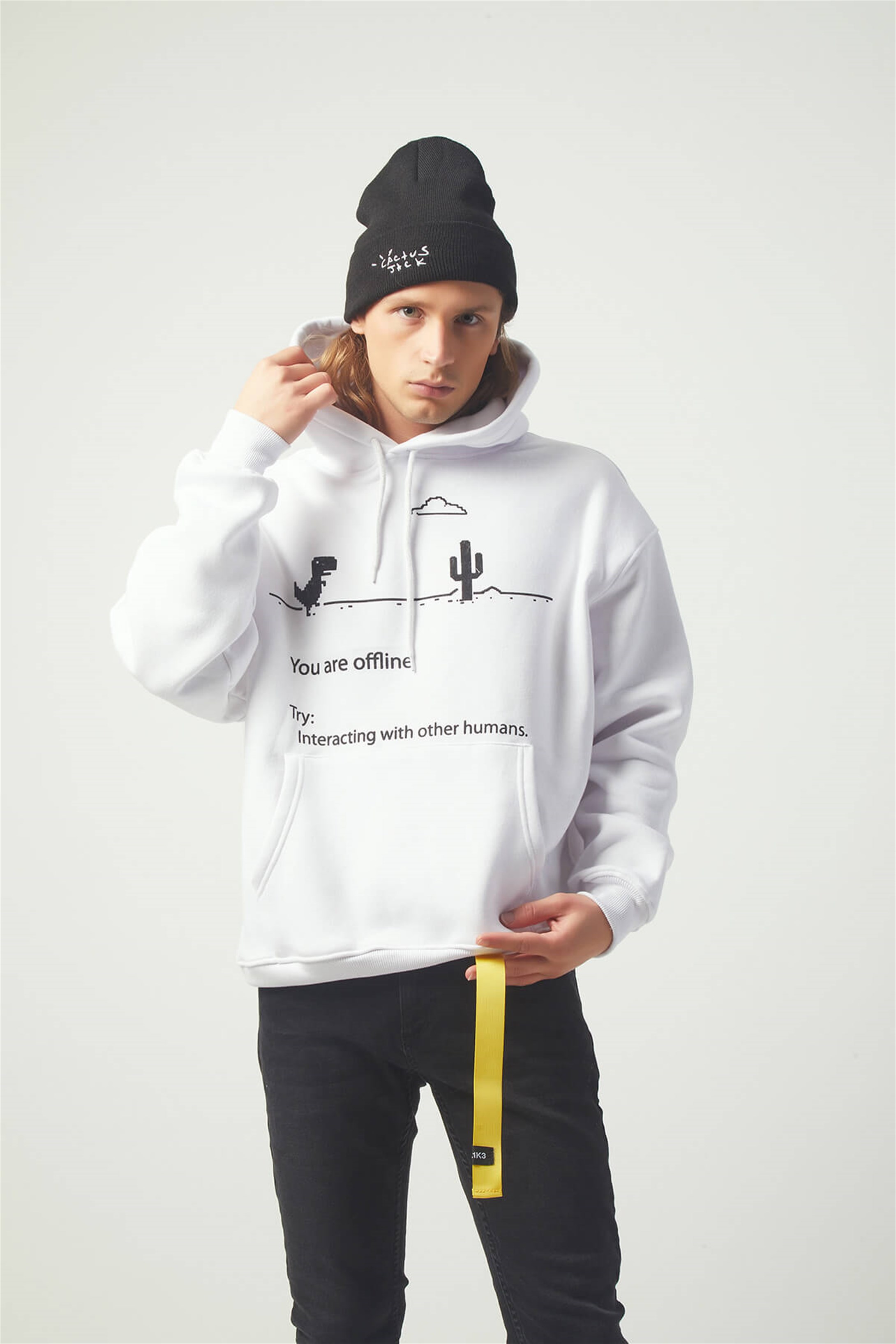 Trendiz Offline Oversıze Sweatshirt Beyaz TR30018