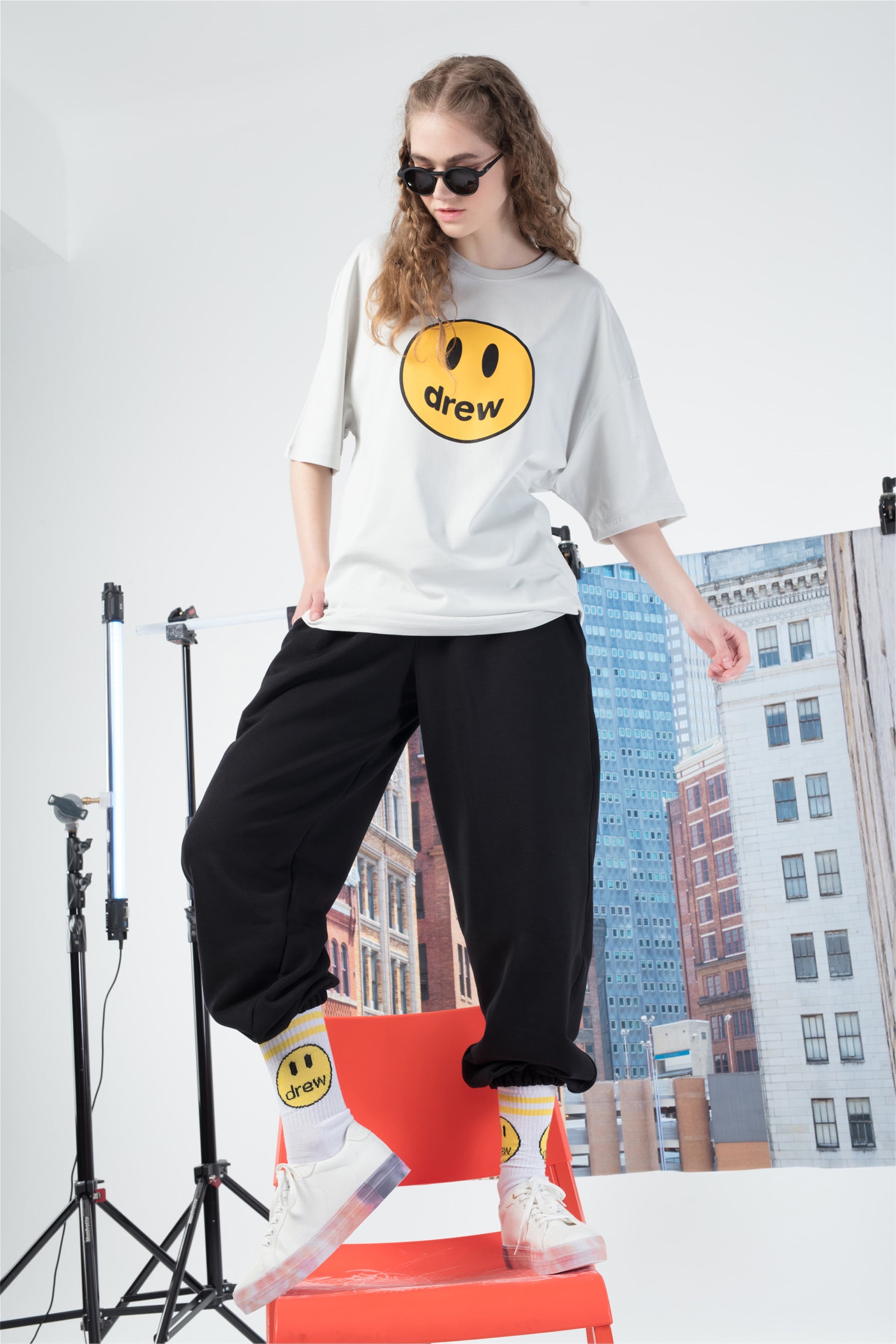 Trendiz Oversize Drew Unisex Özel Seri Tshirt Beyaz