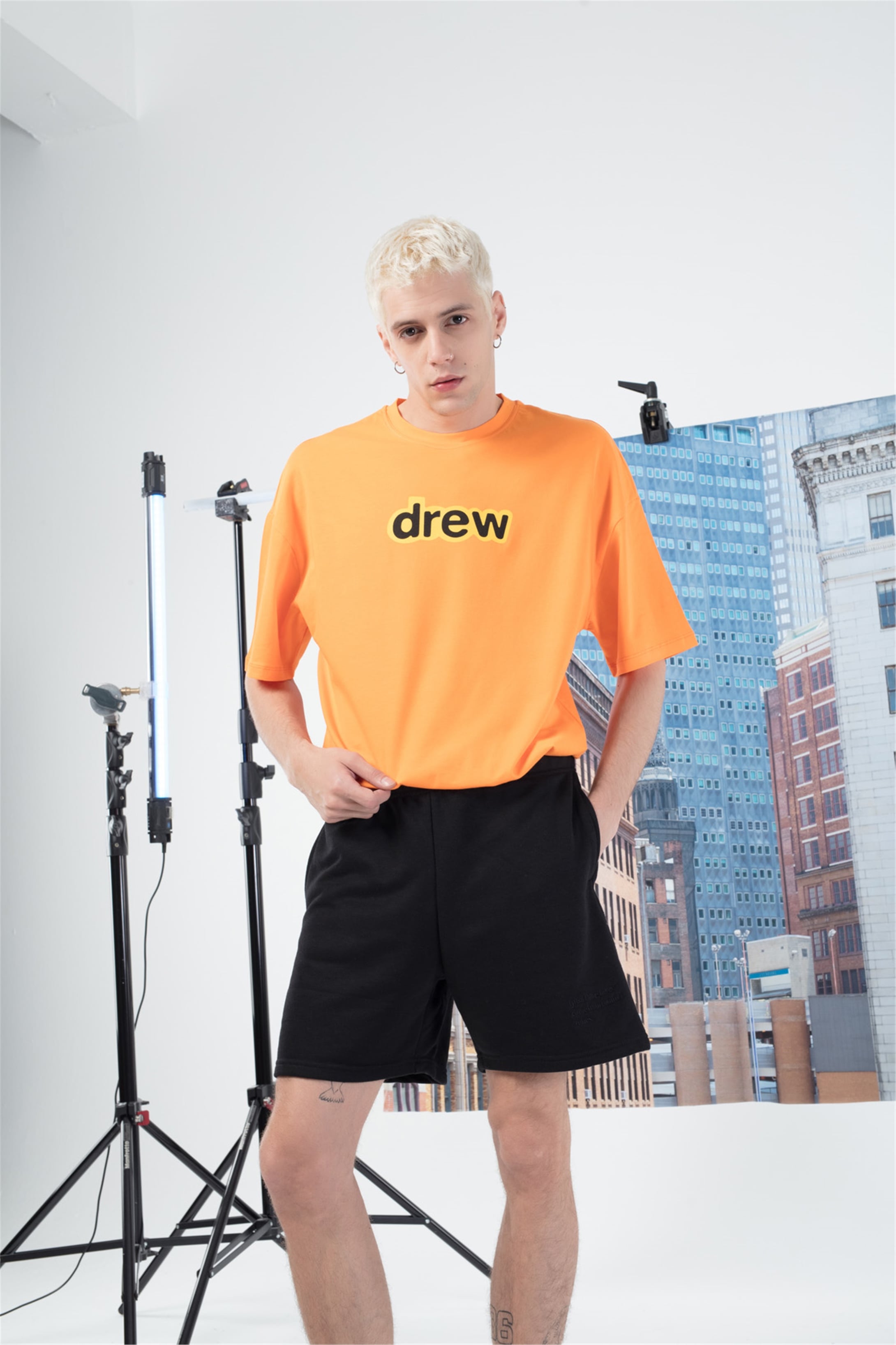 Trendiz Oversize Drew Unisex Özel Seri Tshirt Turuncu