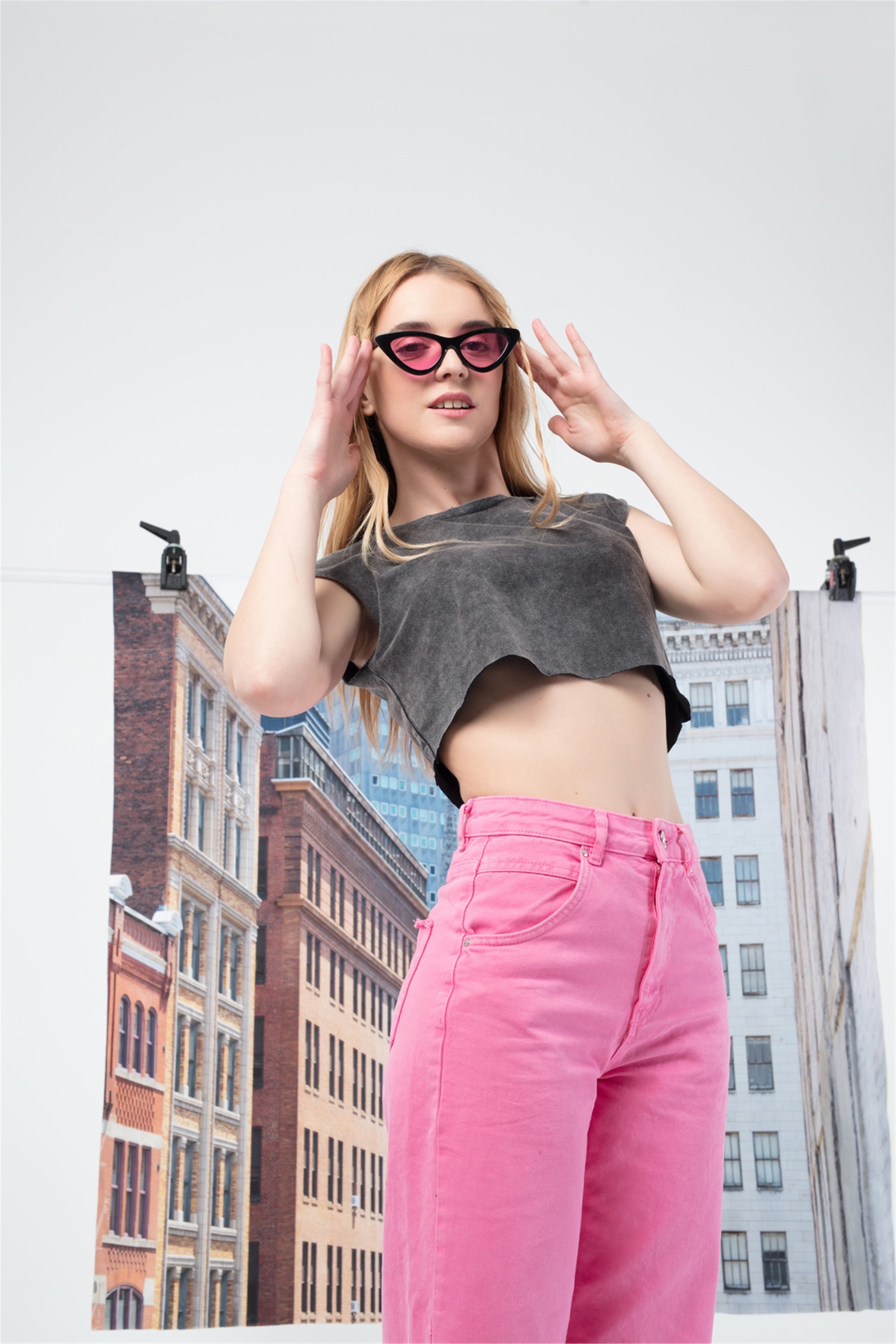 Trendiz Ovesize Croptop Tshirt Antrasit