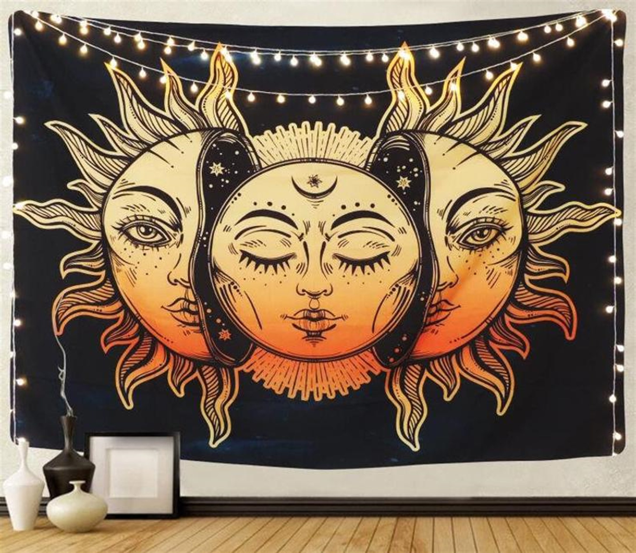 Trendiz Sarı Sun and Moon Duvar Halısı 150x100 W20036