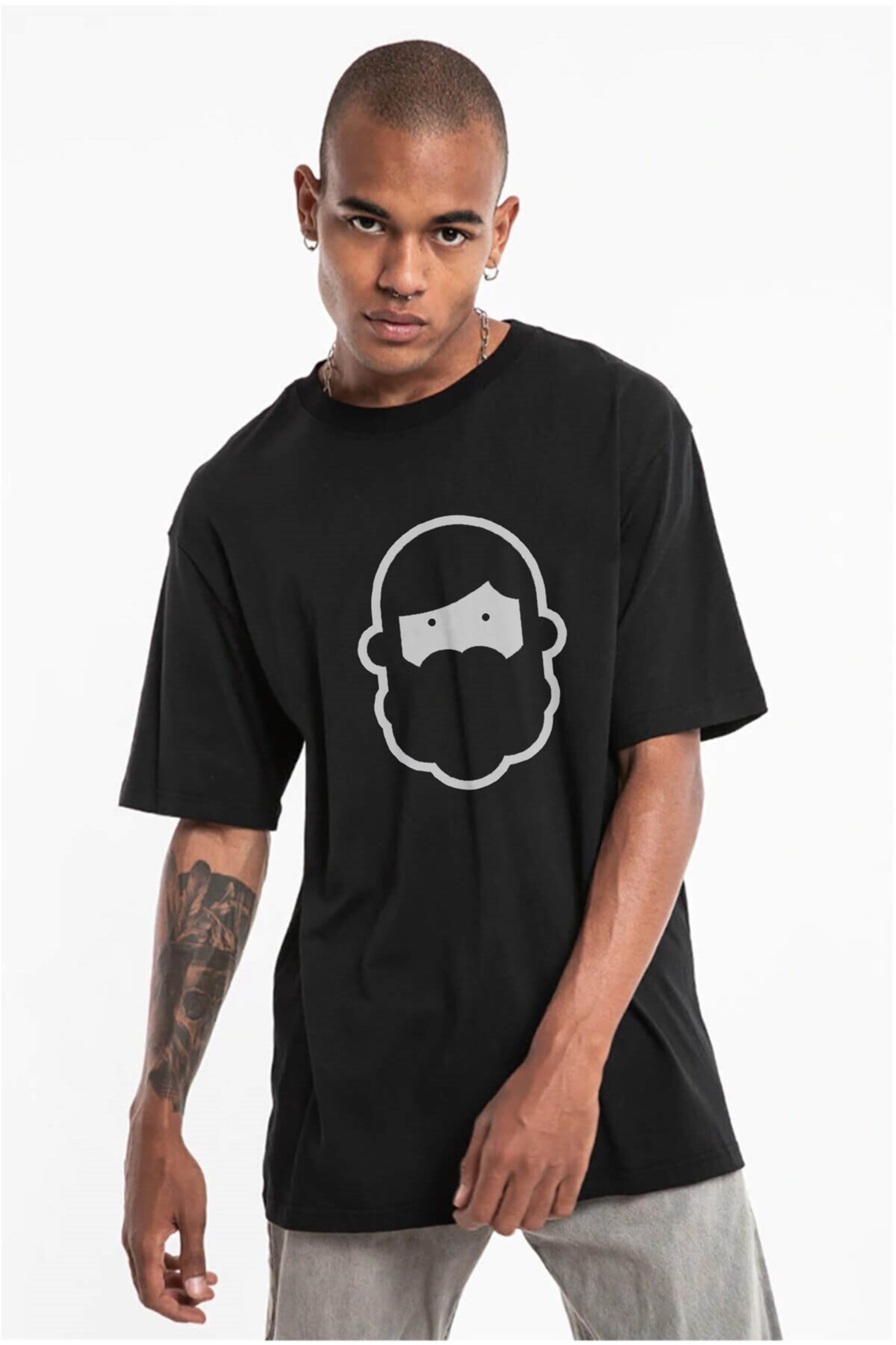 Trendiz Siyah Remixadam Logo Tshirt