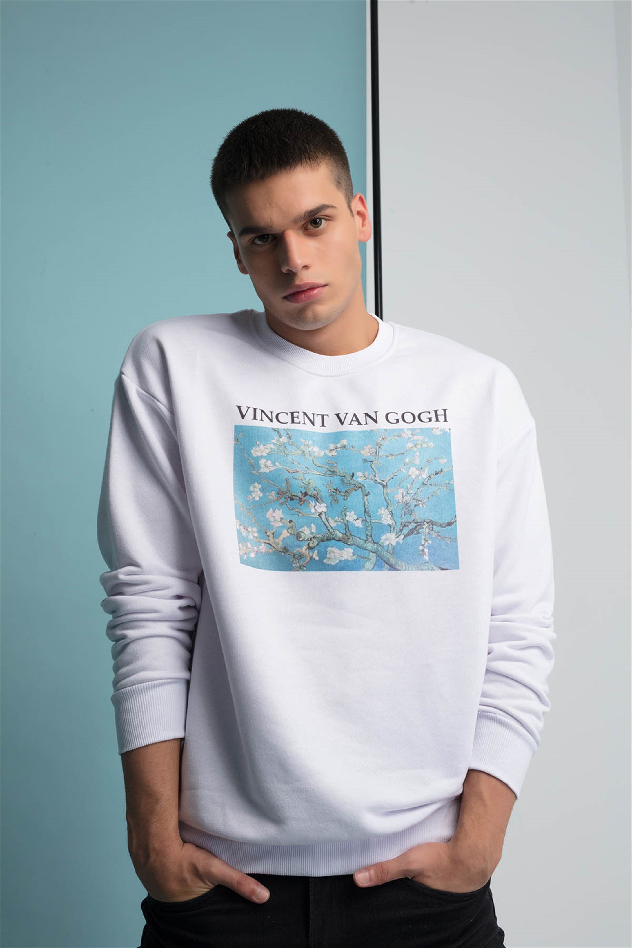 Trendiz Starry Night Yuvarlak Yaka Sweatshirt Beyaz 111135