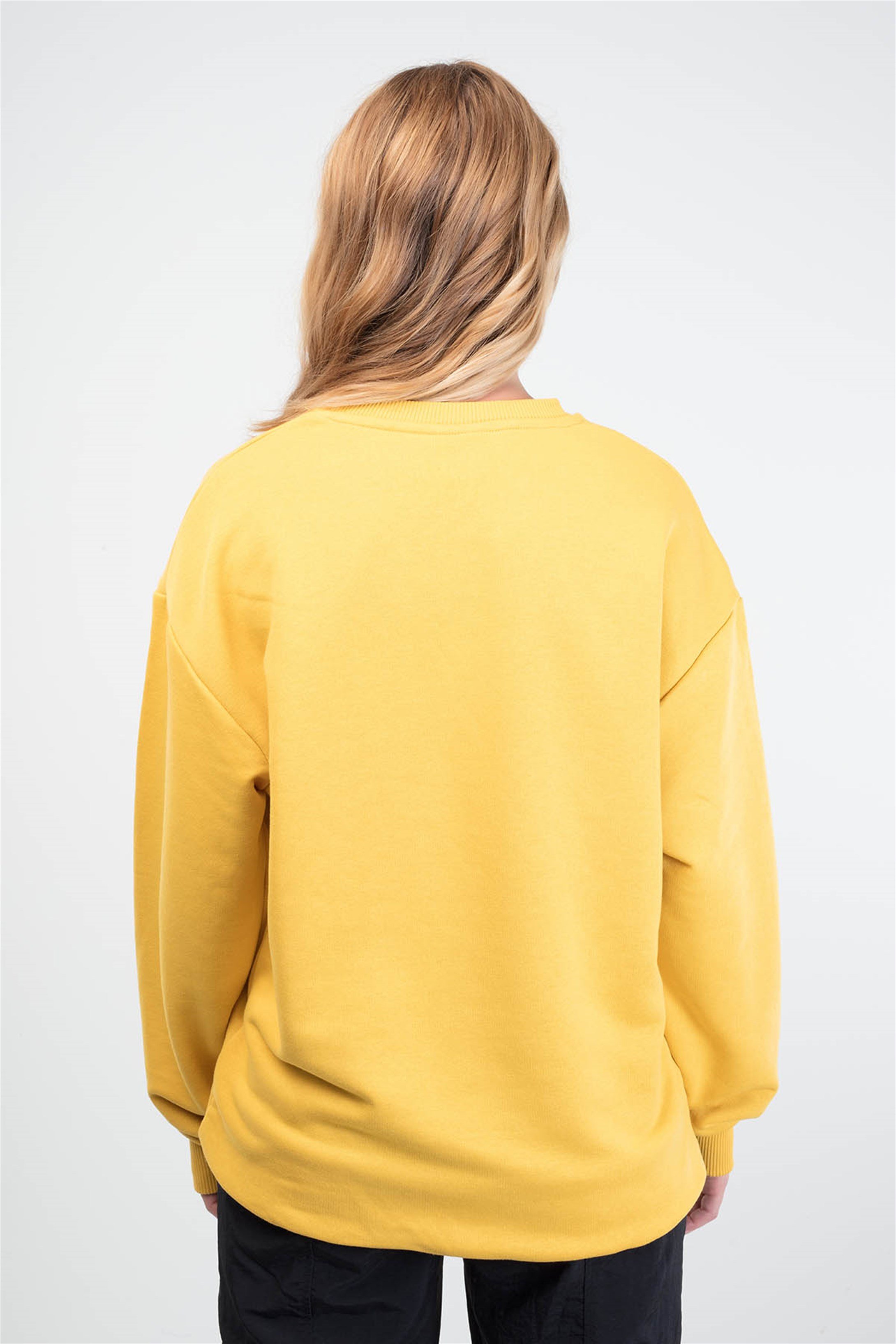 Trendiz True Couple Yuvarlak Yaka Sweatshirt Mavi Sarı 121104