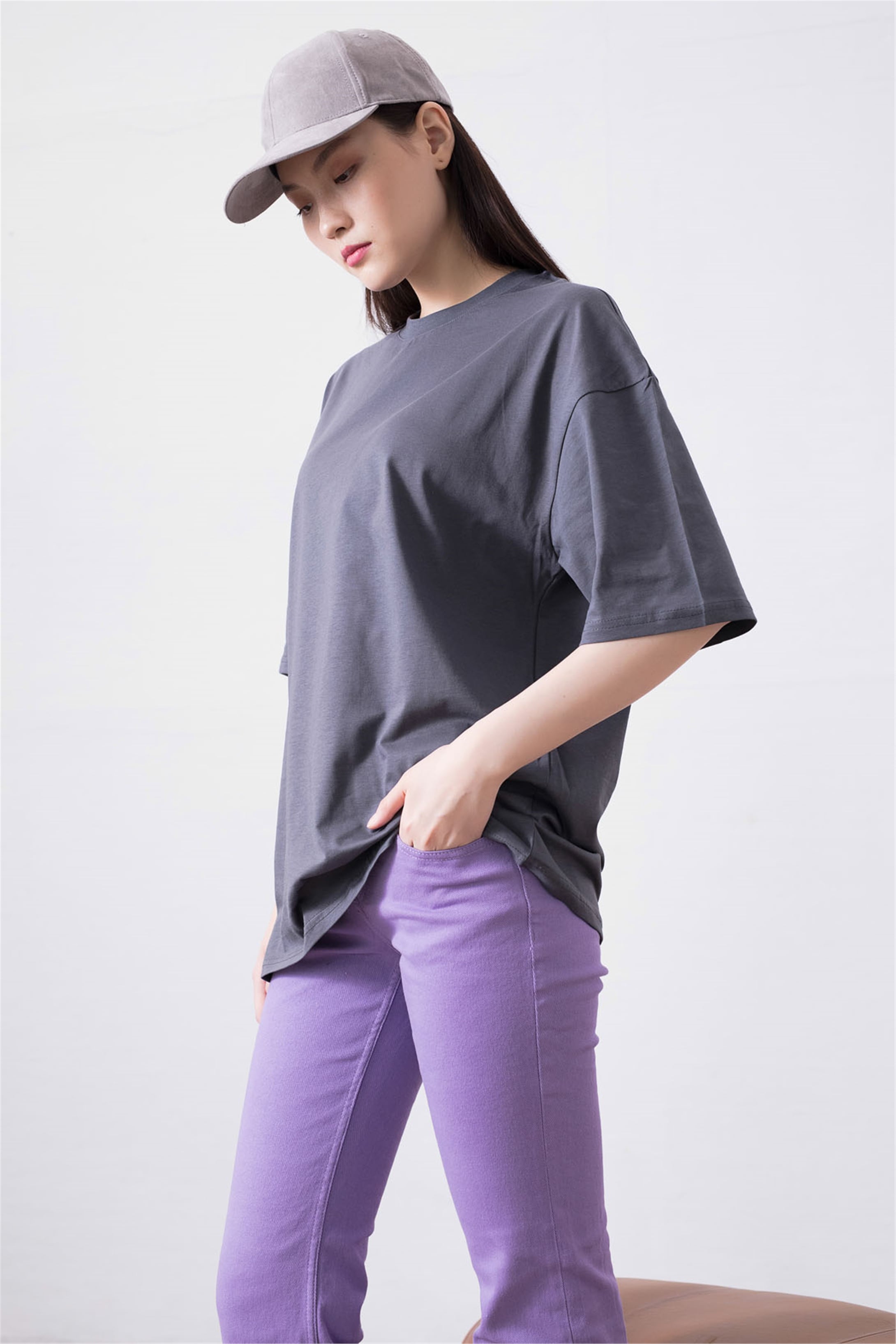 Trendiz Unisex Antrasit Basic Tshirt